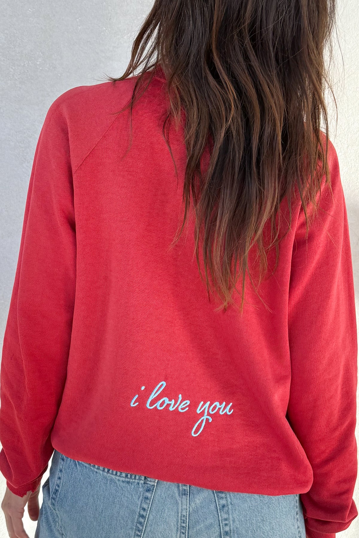 ILY Sweatshirt - Red & Light Blue S