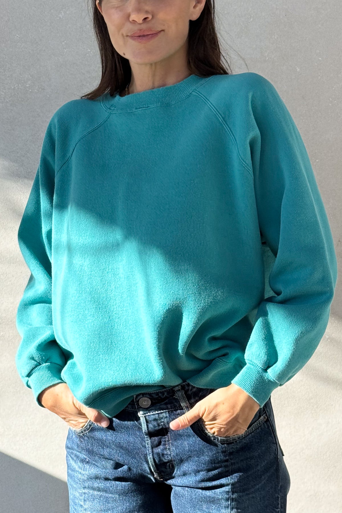 ILY Sweatshirt - Turquoise & Light Blue S/M