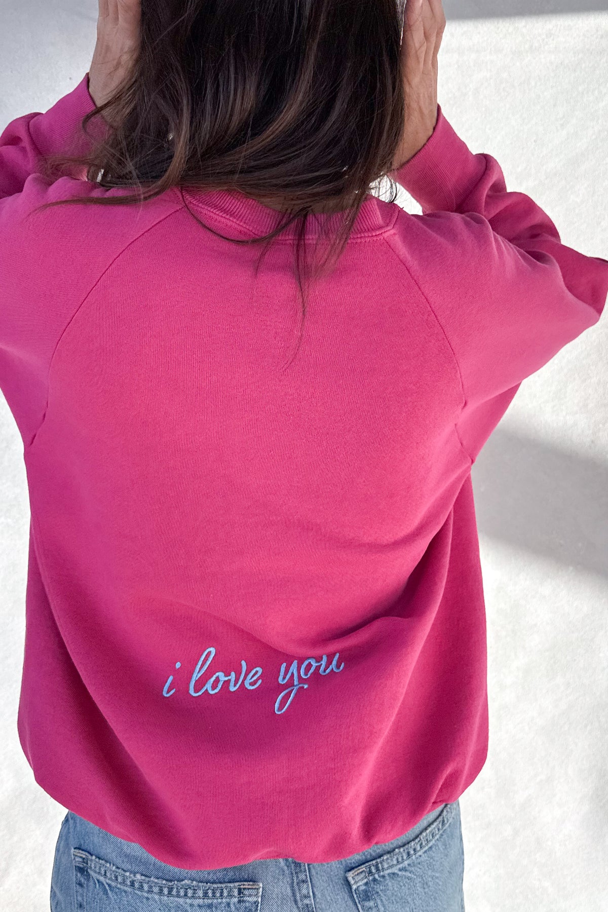 ILY Sweatshirt - Hot Pink & Light Blue S/M