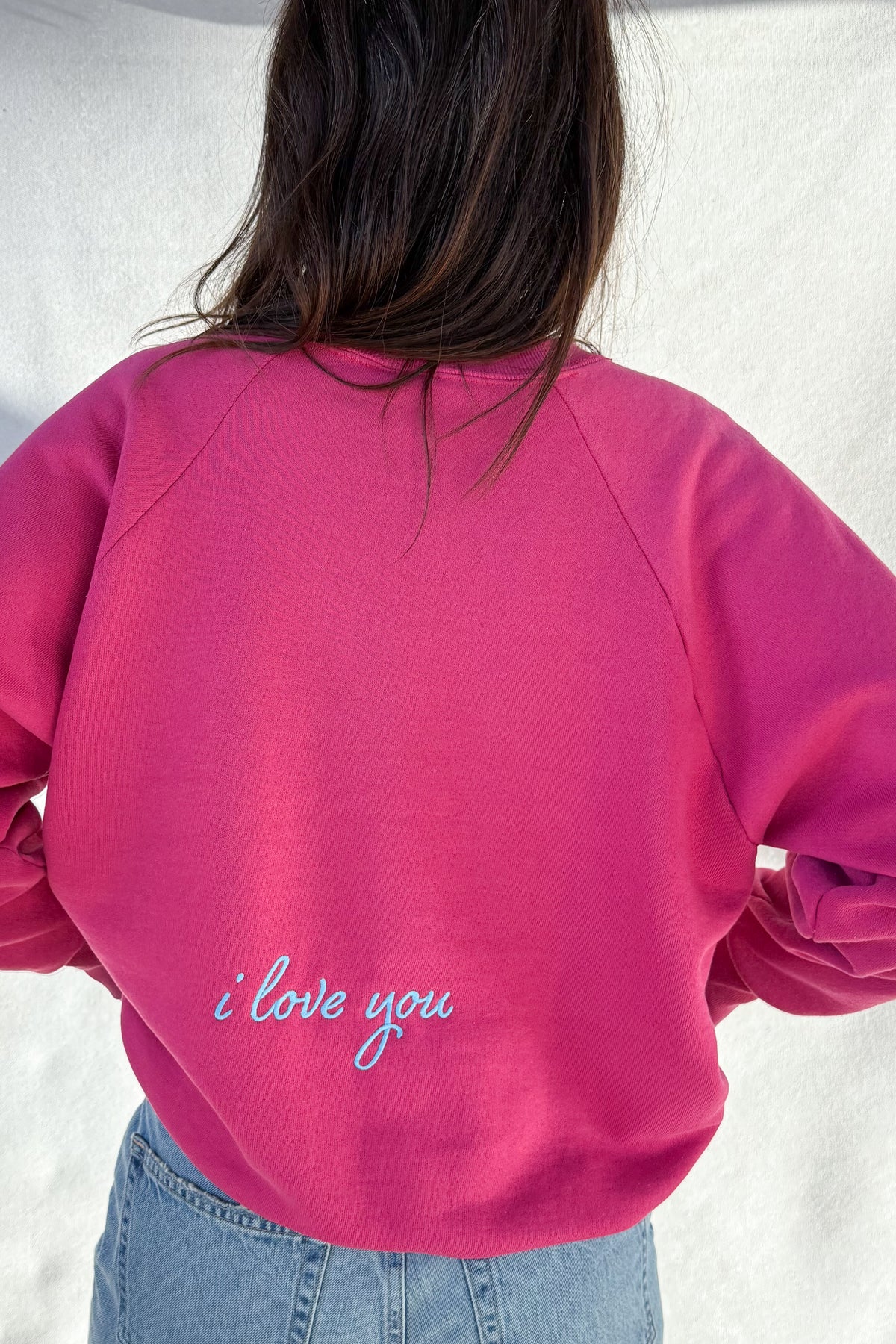 ILY Sweatshirt - Hot Pink & Light Blue S/M
