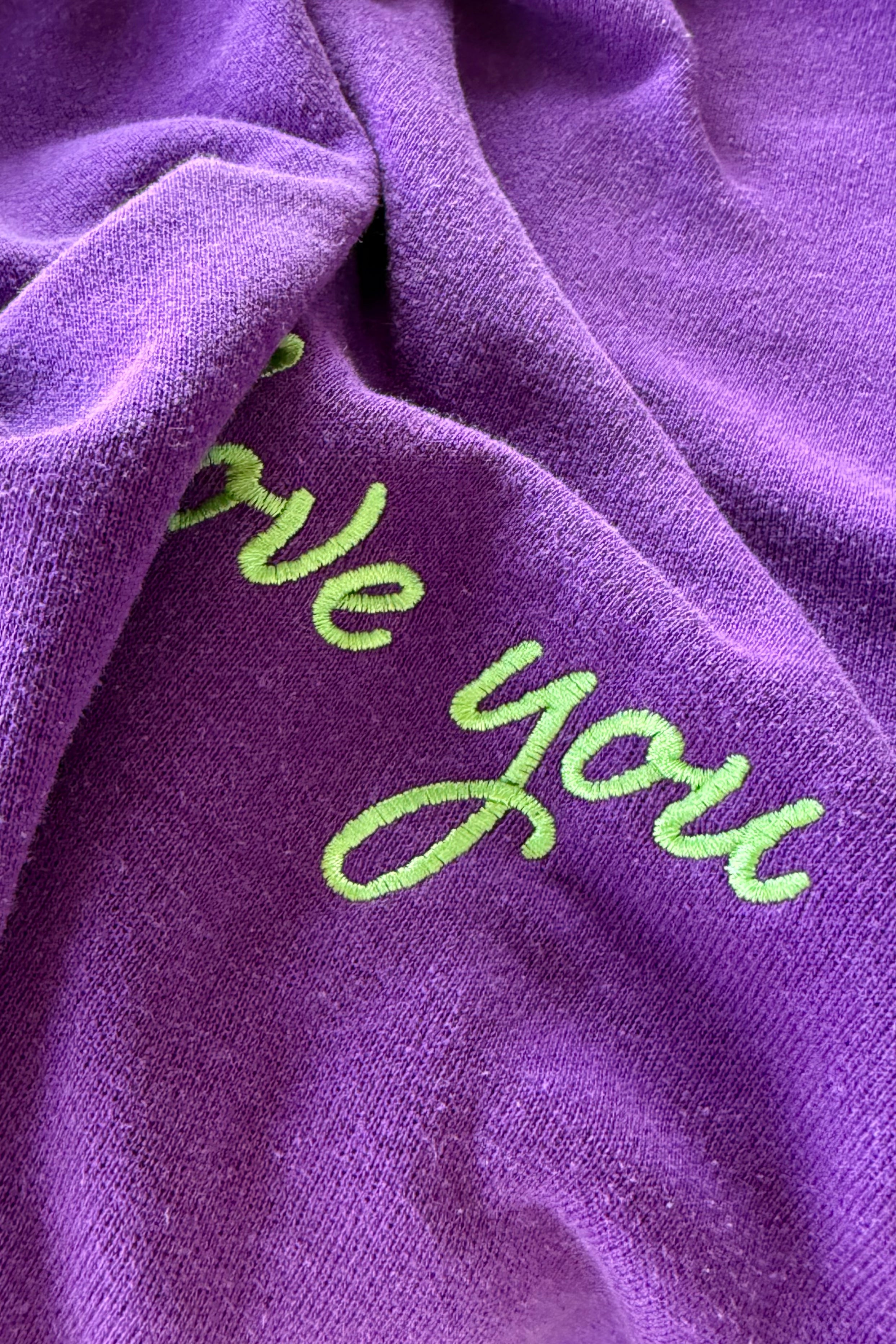 I Love You Sweatshirt - Purple S/M