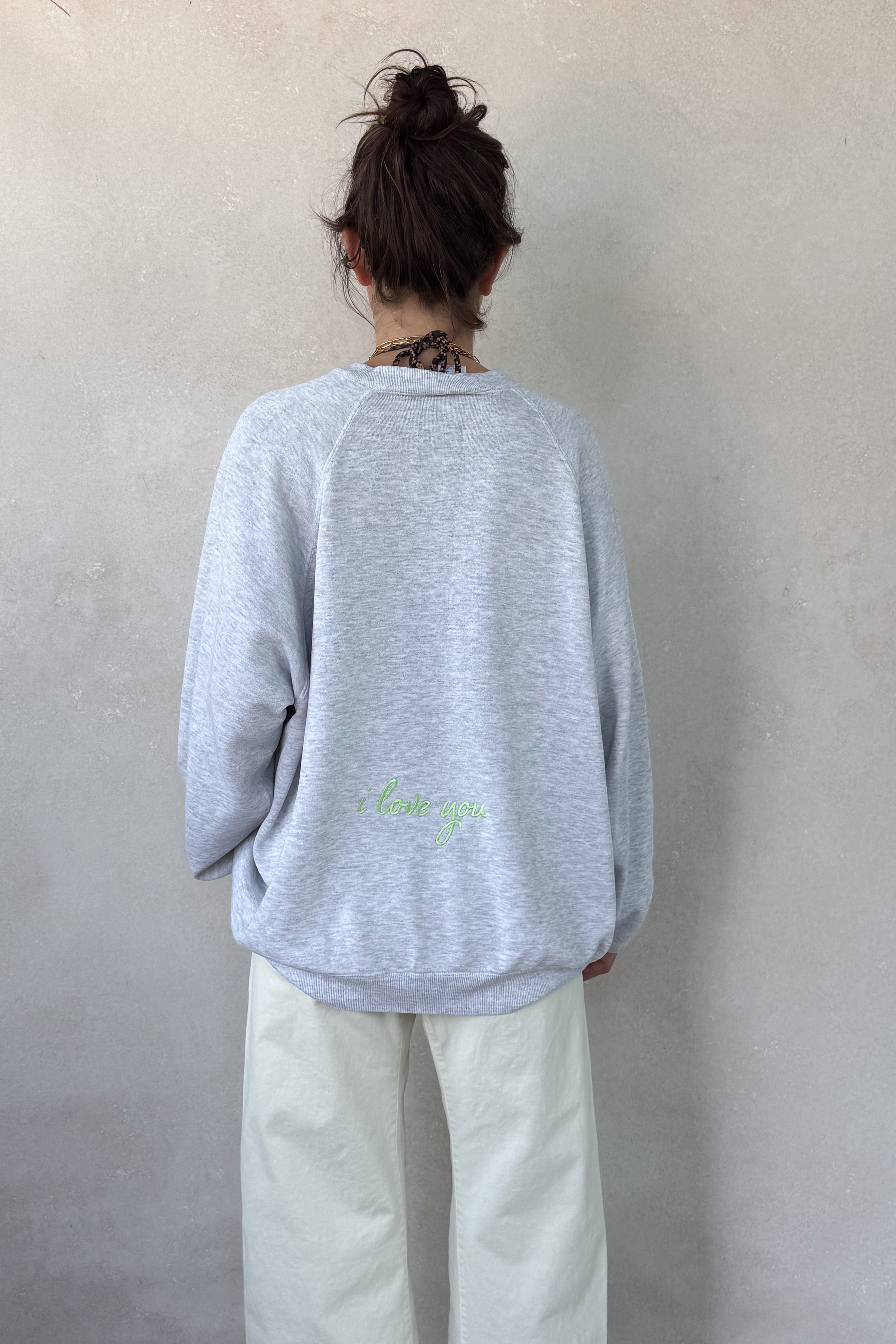 I Love You Sweatshirt - Light Heather Grey M/L