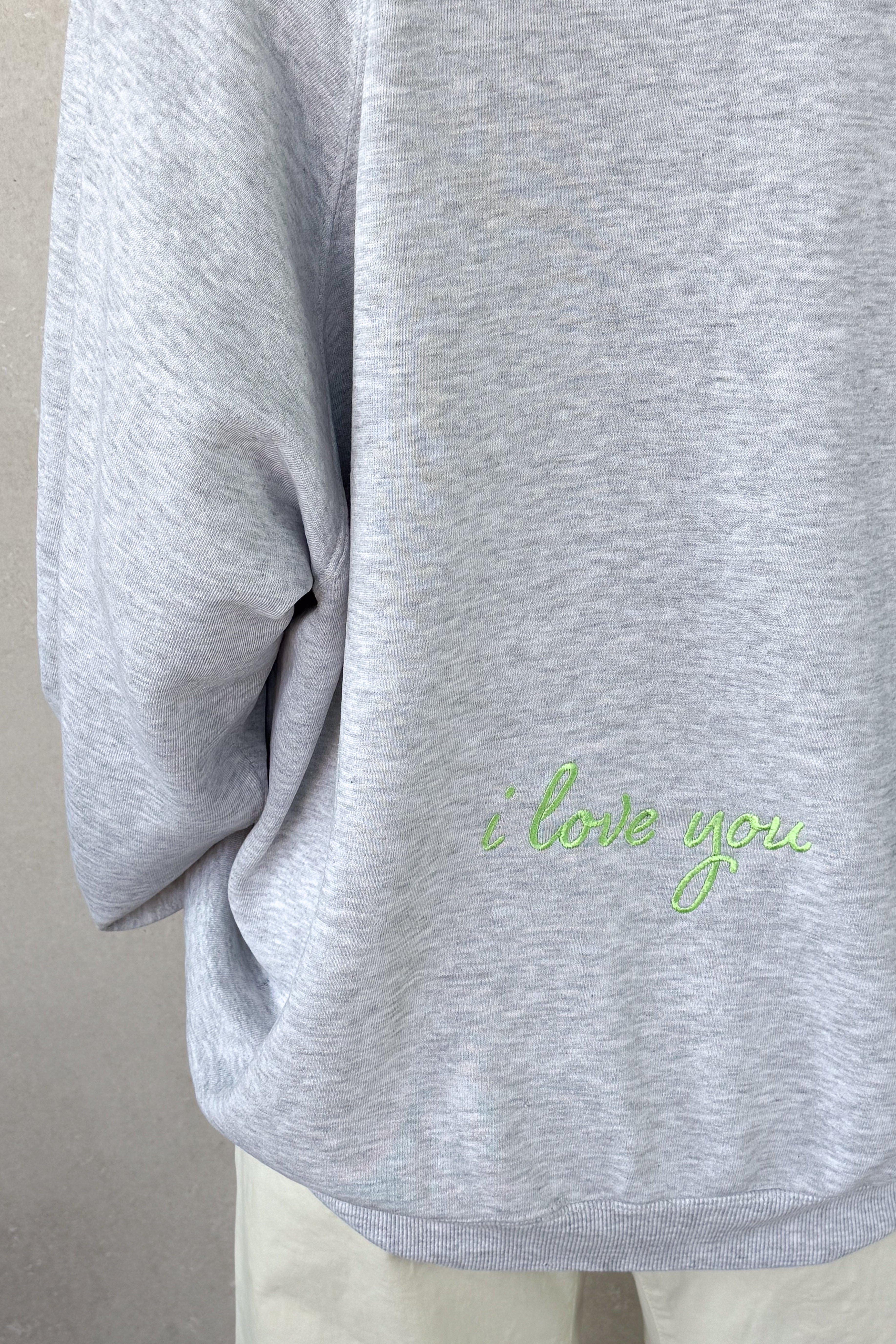 I Love You Sweatshirt - Light Heather Grey M/L