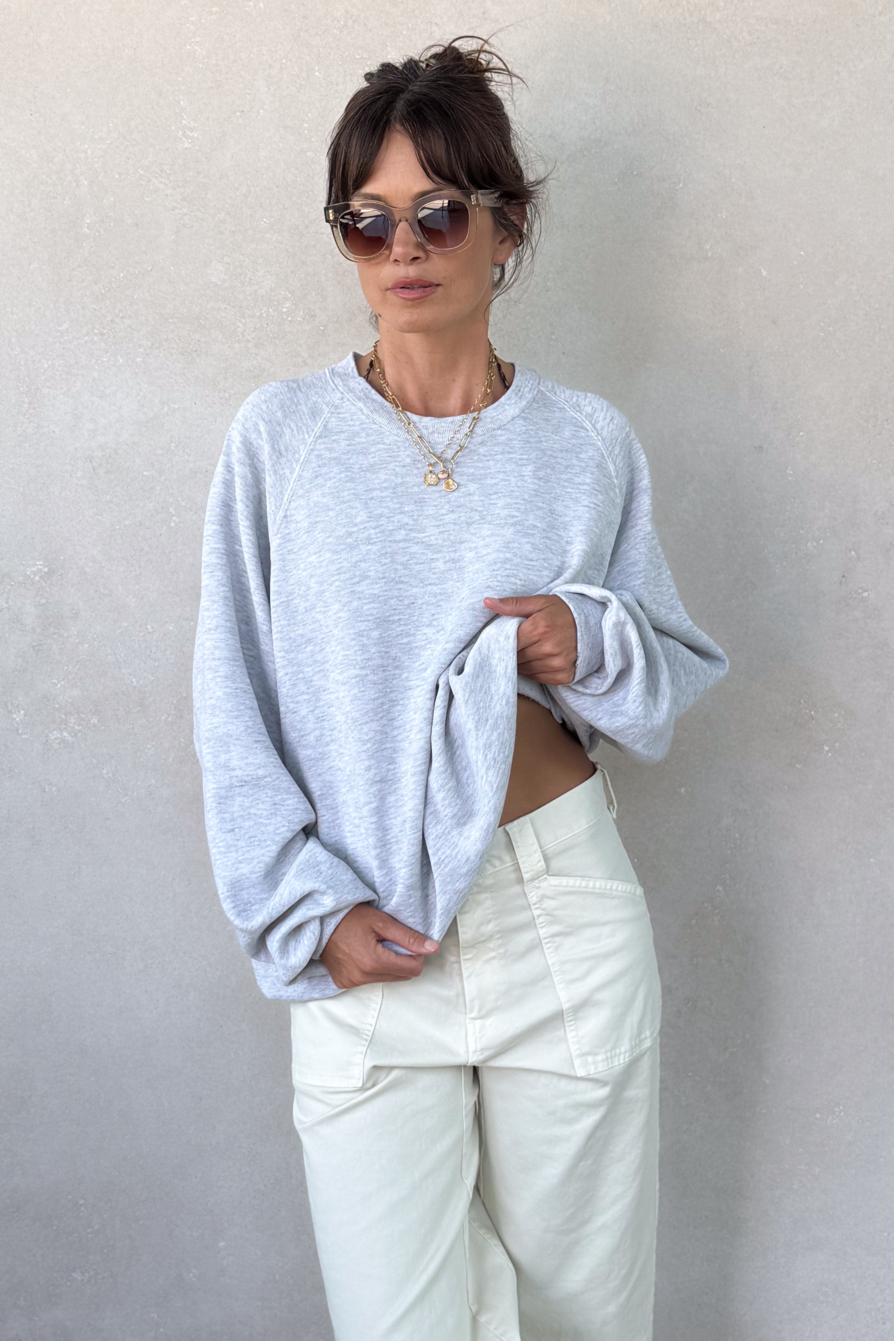 I Love You Sweatshirt - Light Heather Grey M/L