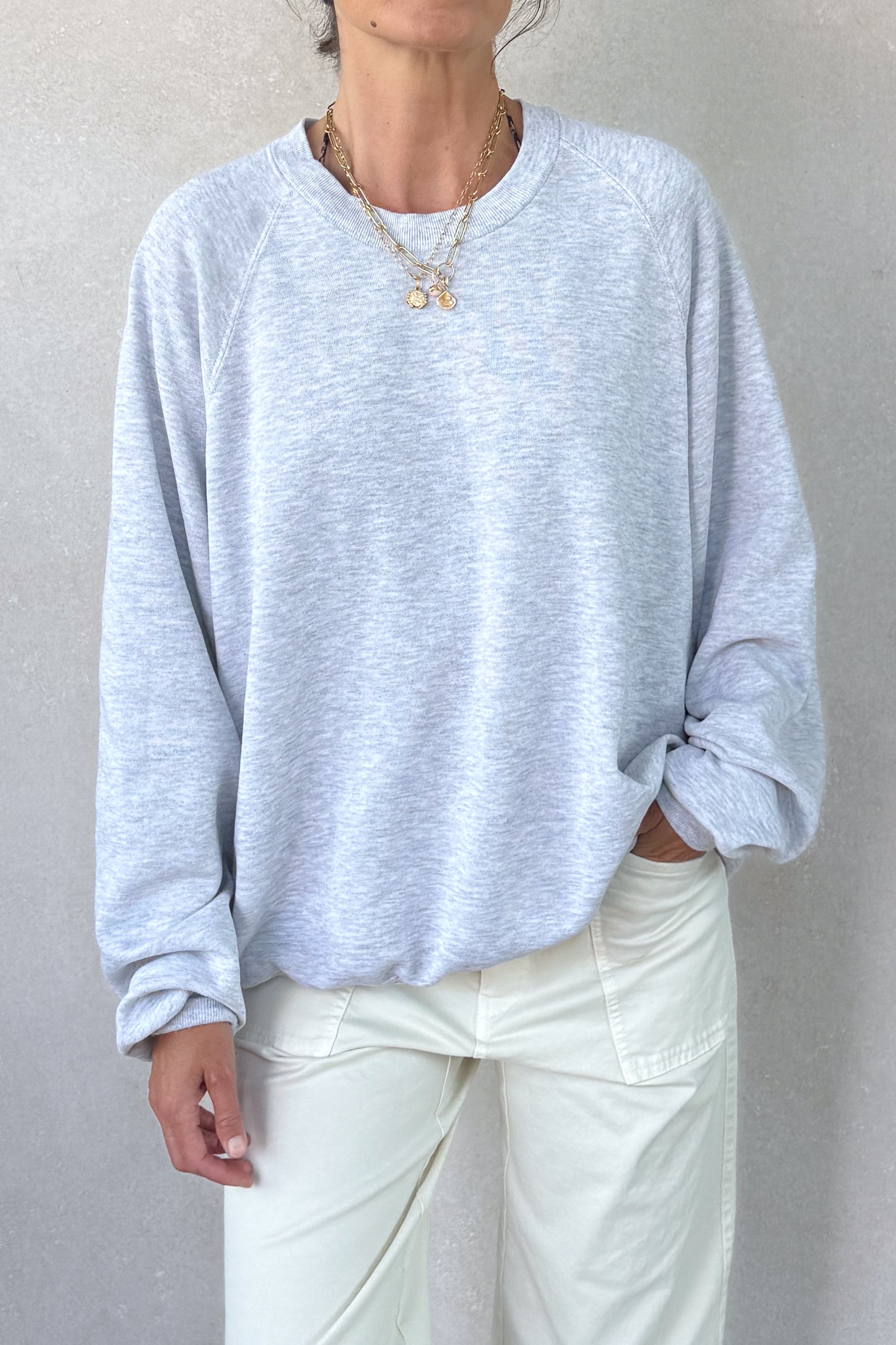 I Love You Sweatshirt - Light Heather Grey M/L