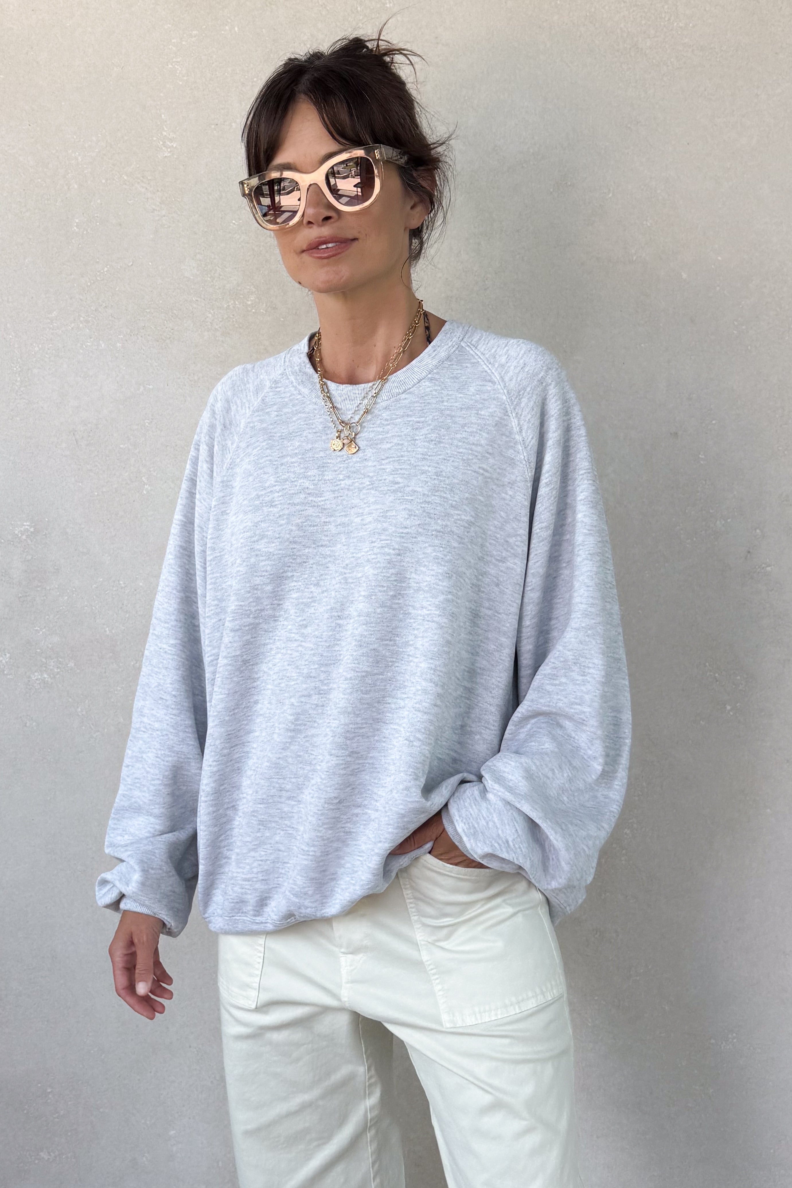 I Love You Sweatshirt - Light Heather Grey M/L