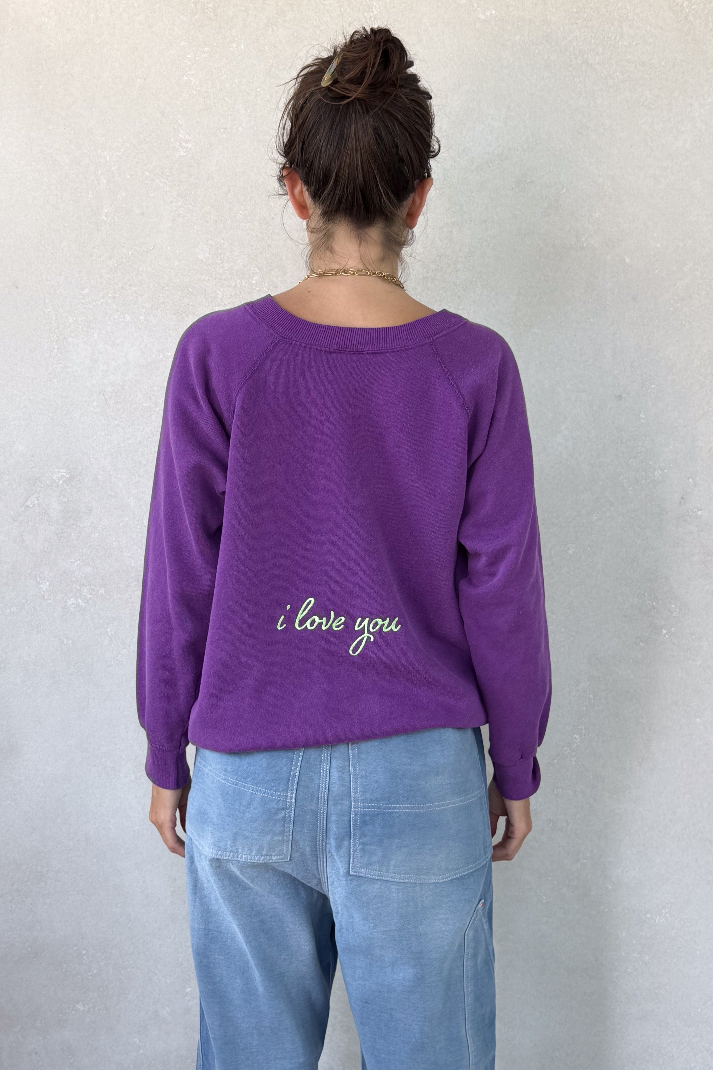 I Love You Sweatshirt - Purple S/M