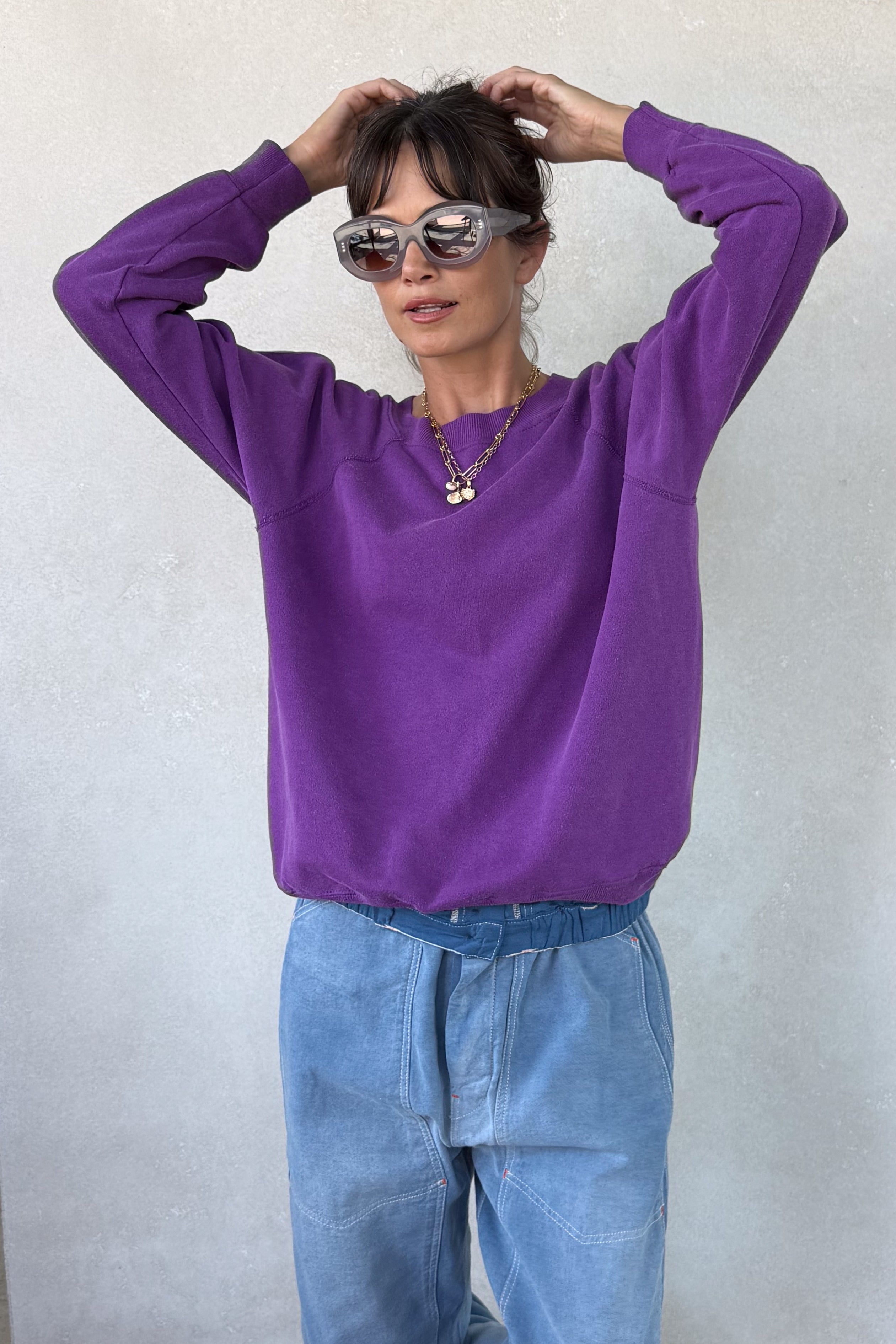 I Love You Sweatshirt - Purple S/M