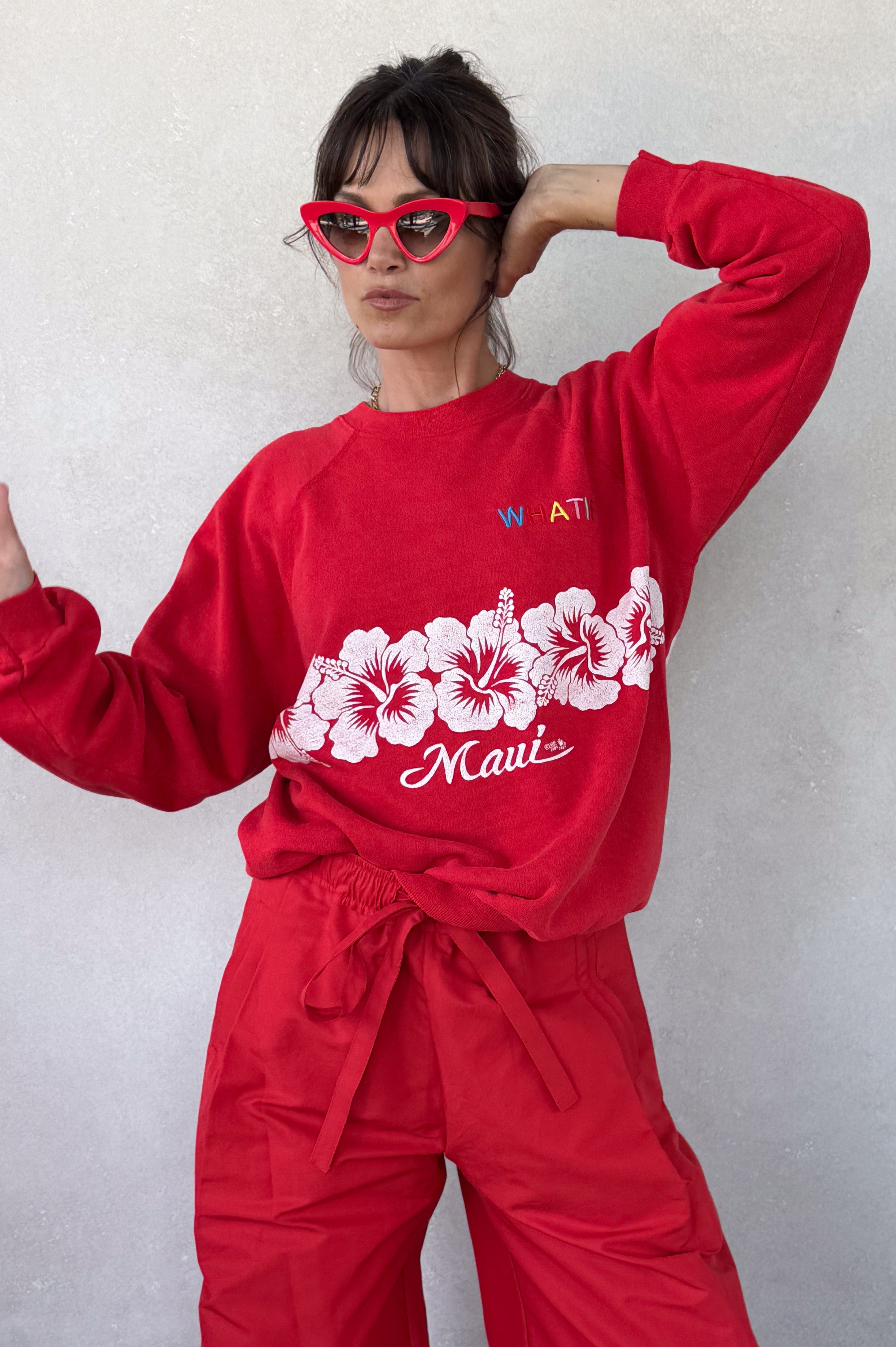 Tourist "Maui" Sweatshirt - Red XS/S