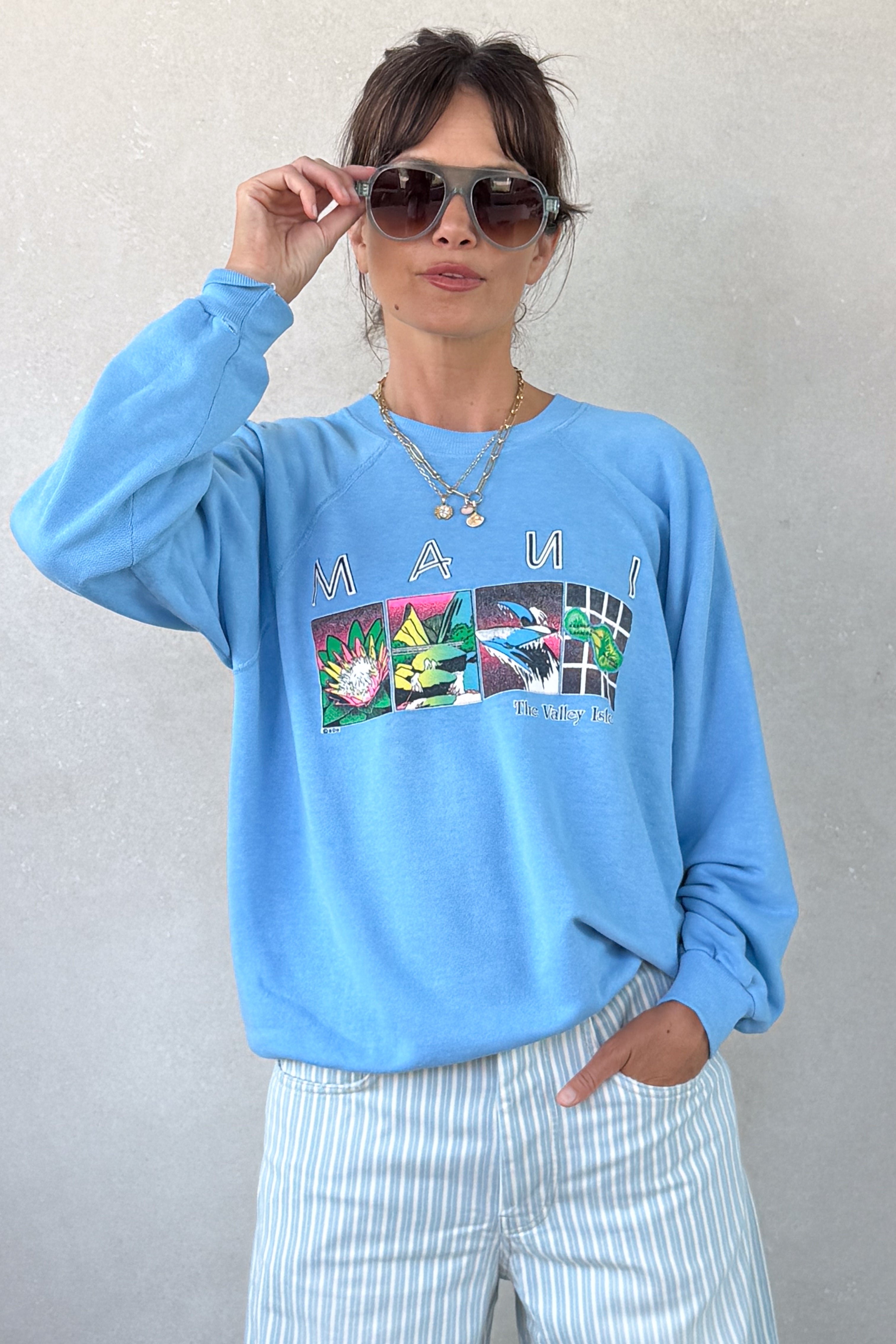 Tourist "Maui" Sweatshirt - Baby Blue S/M