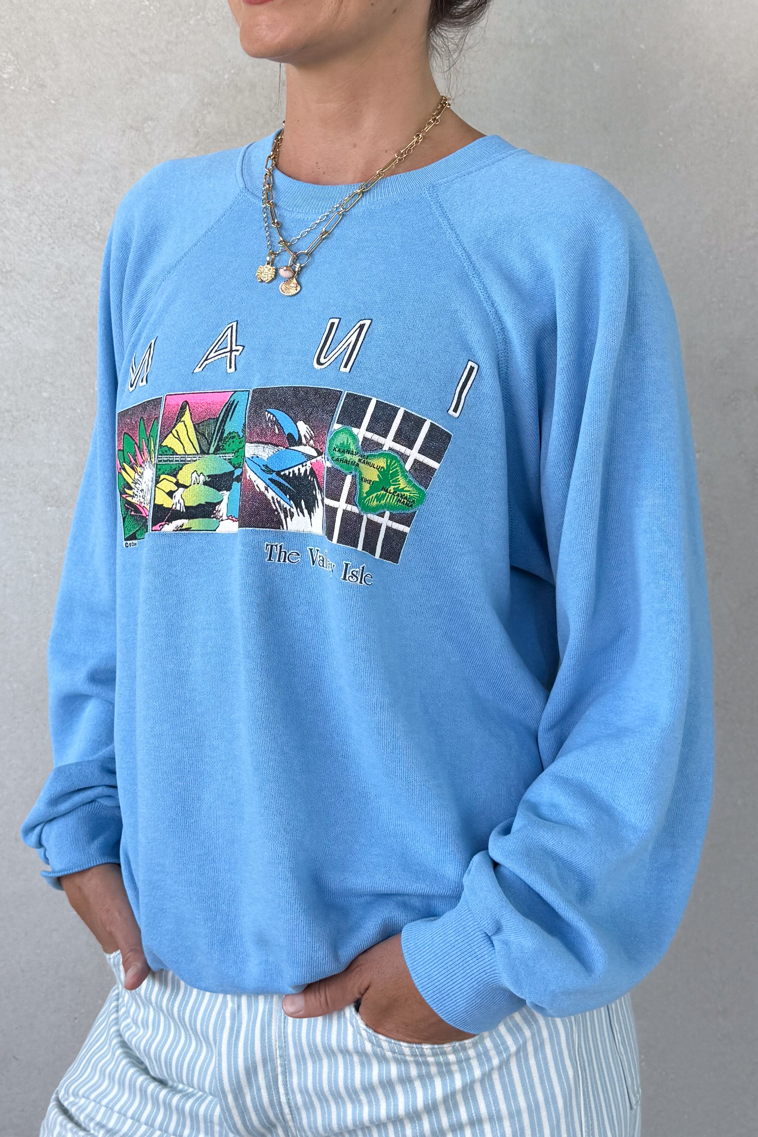 Tourist "Maui" Sweatshirt - Baby Blue S/M