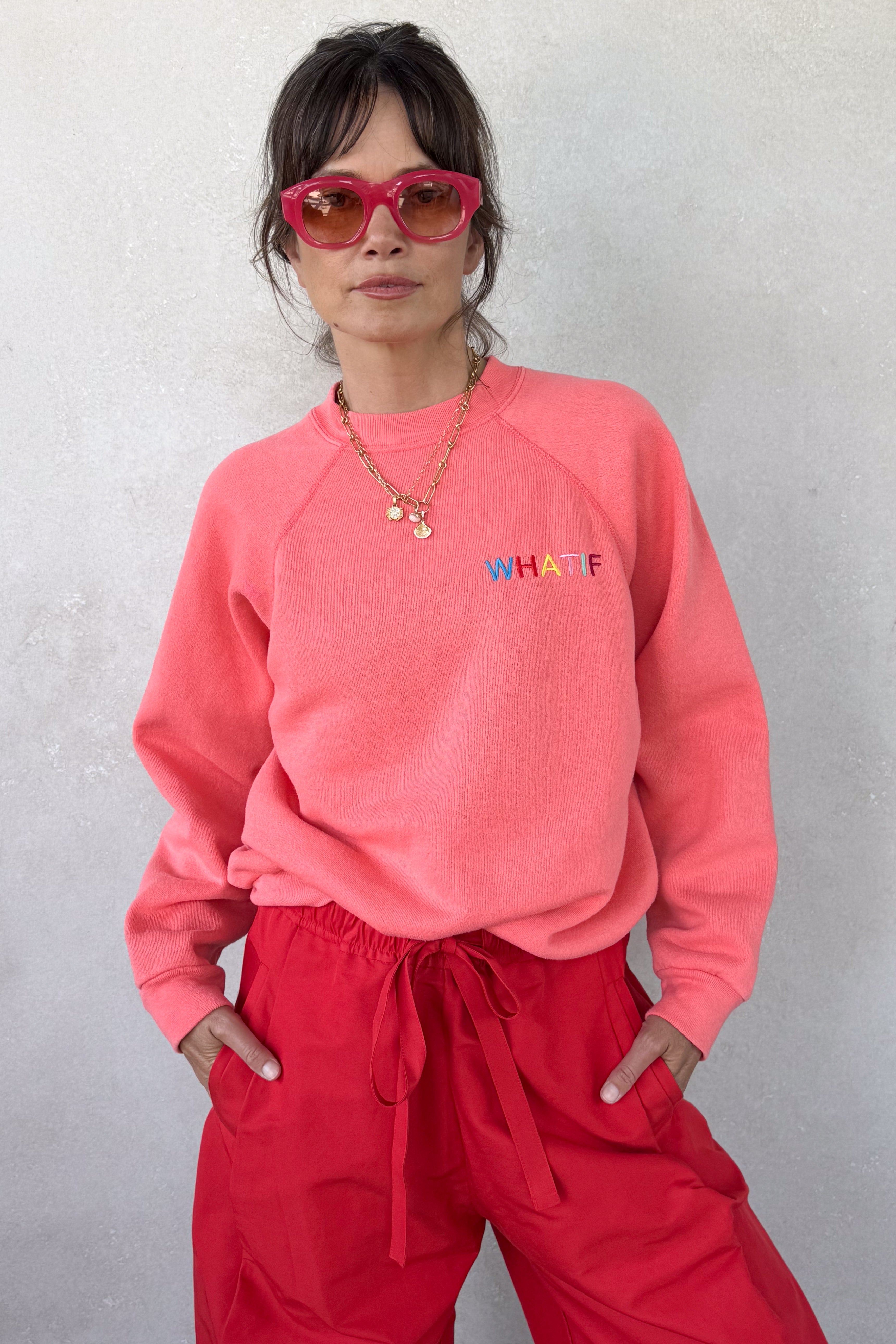 What If Sweatshirt - Coral S/M