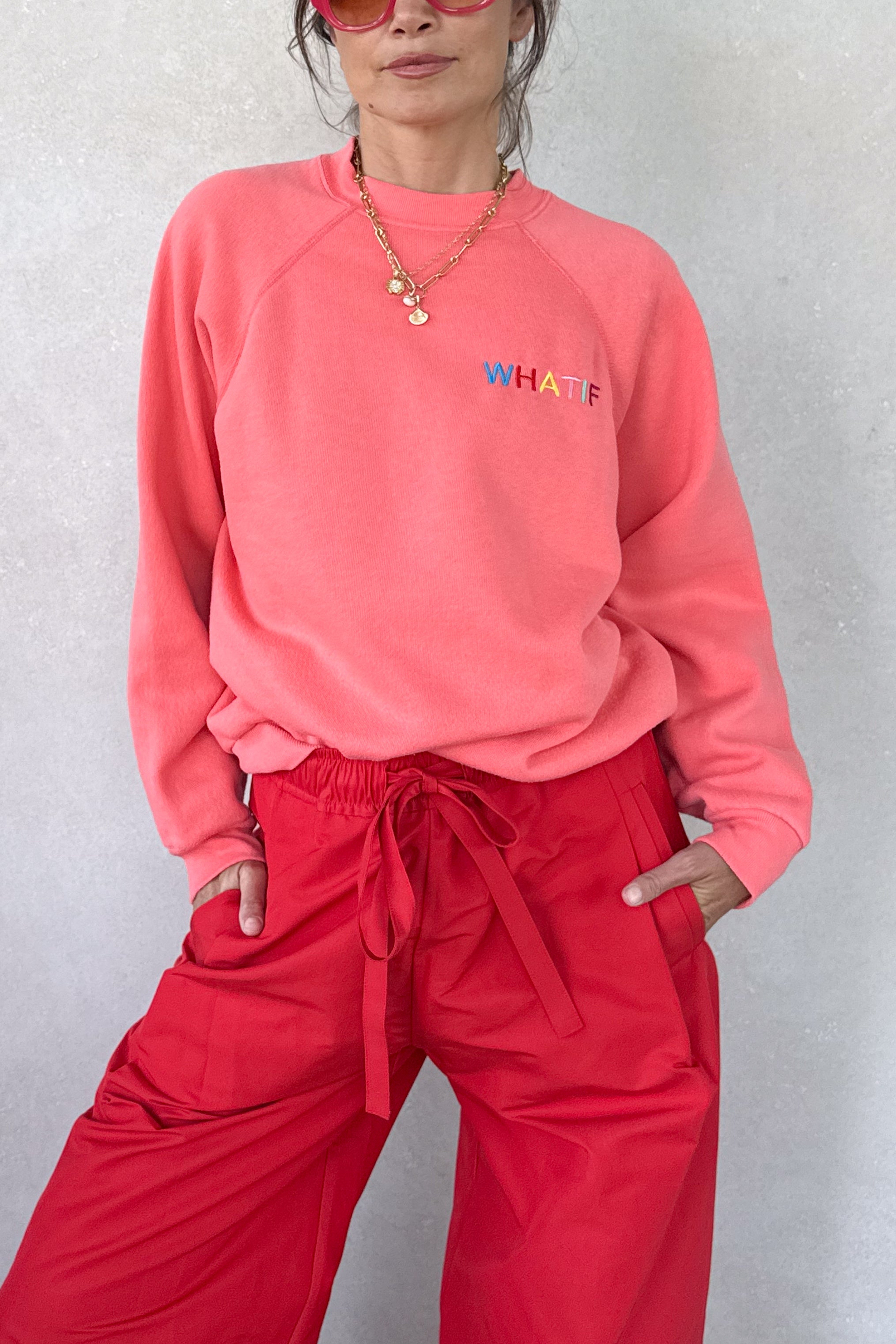 What If Sweatshirt - Coral S/M