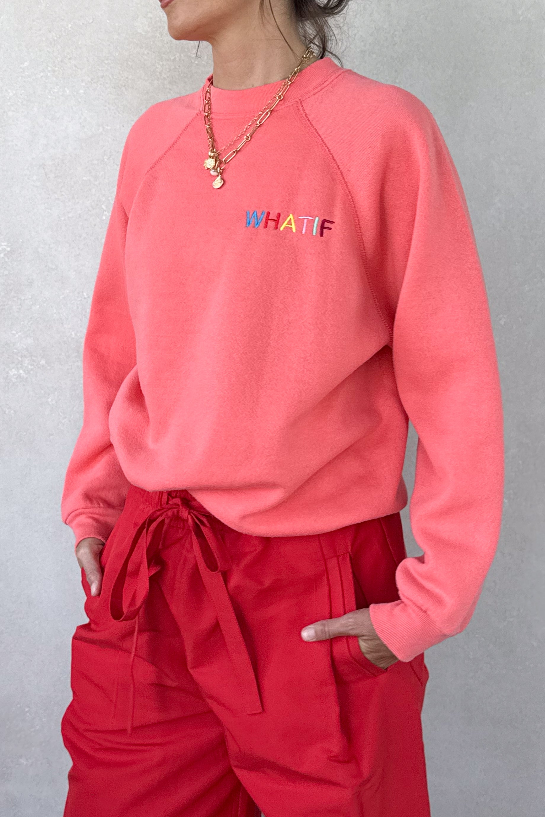 What If Sweatshirt - Coral S/M