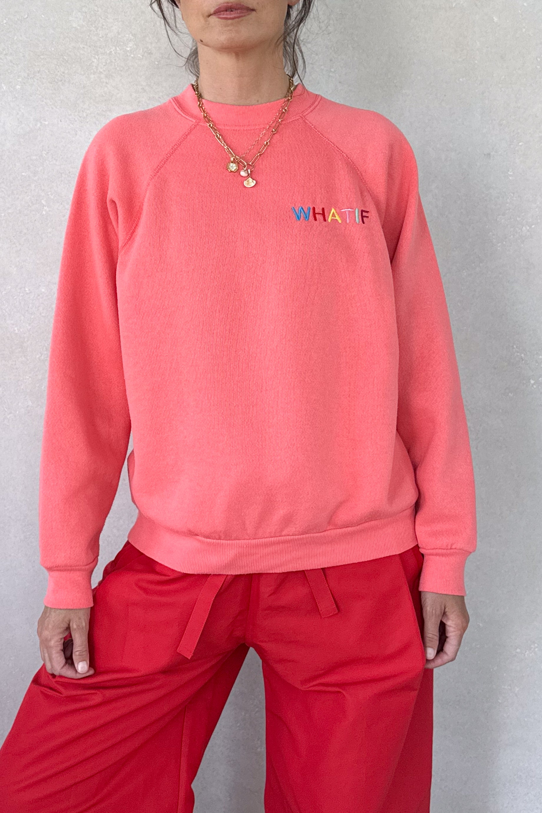 What If Sweatshirt - Coral S/M
