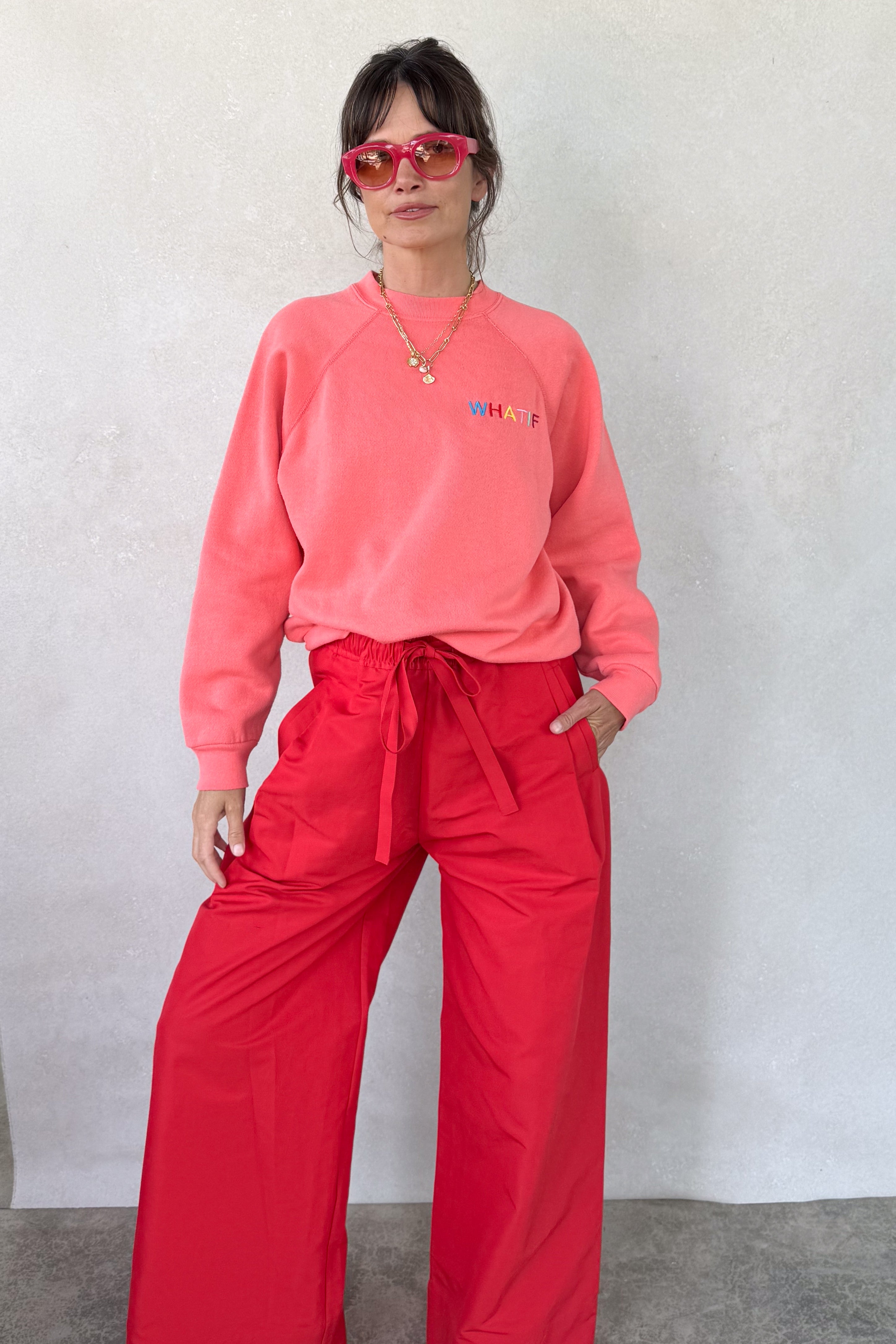 What If Sweatshirt - Coral S/M