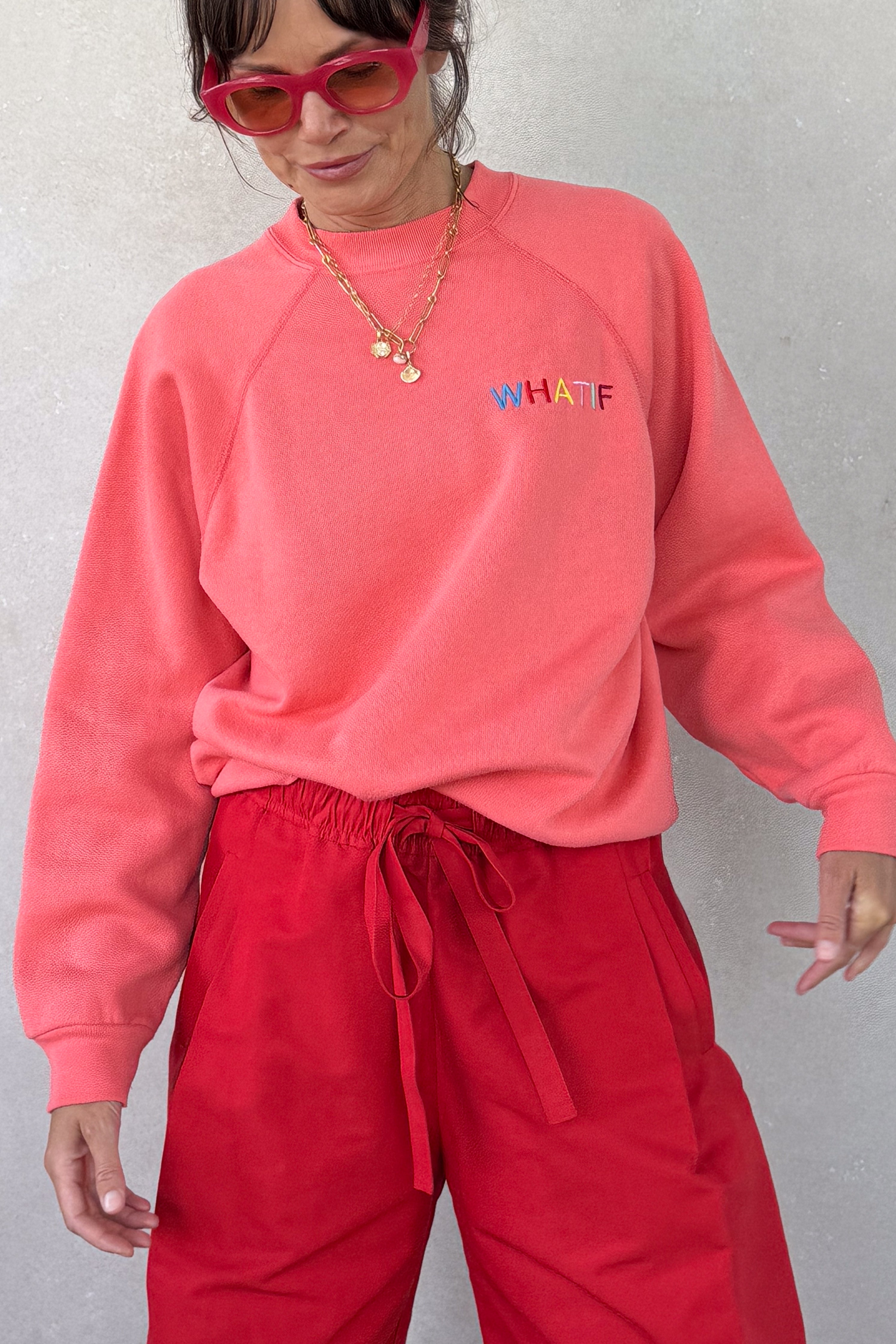 What If Sweatshirt - Coral S/M