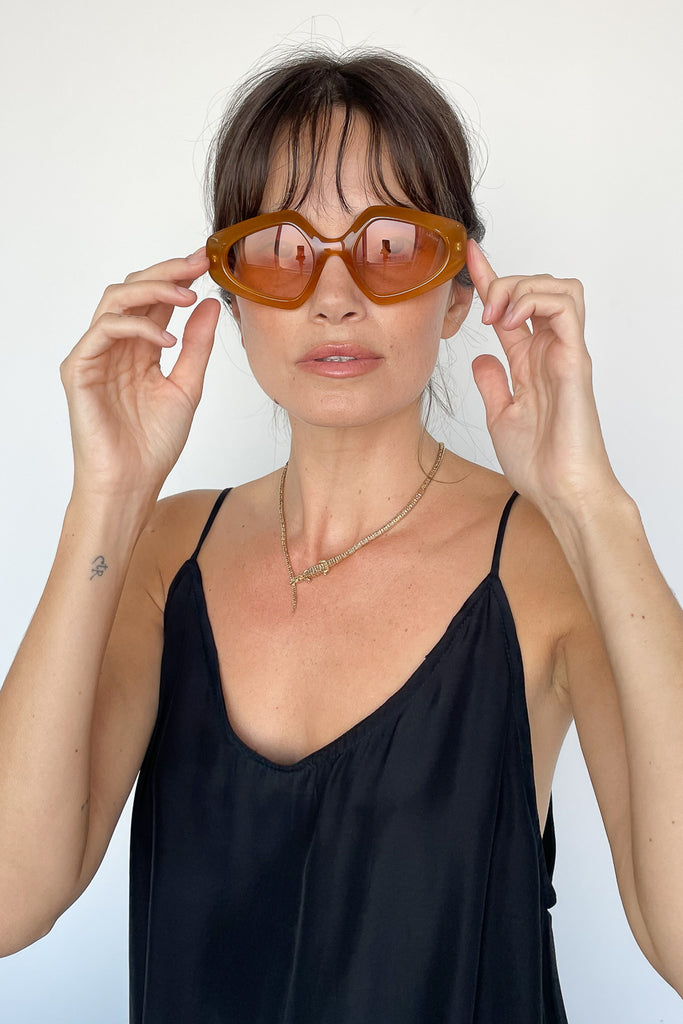 Antonia Sunglasses, Golden Amber Gradient
