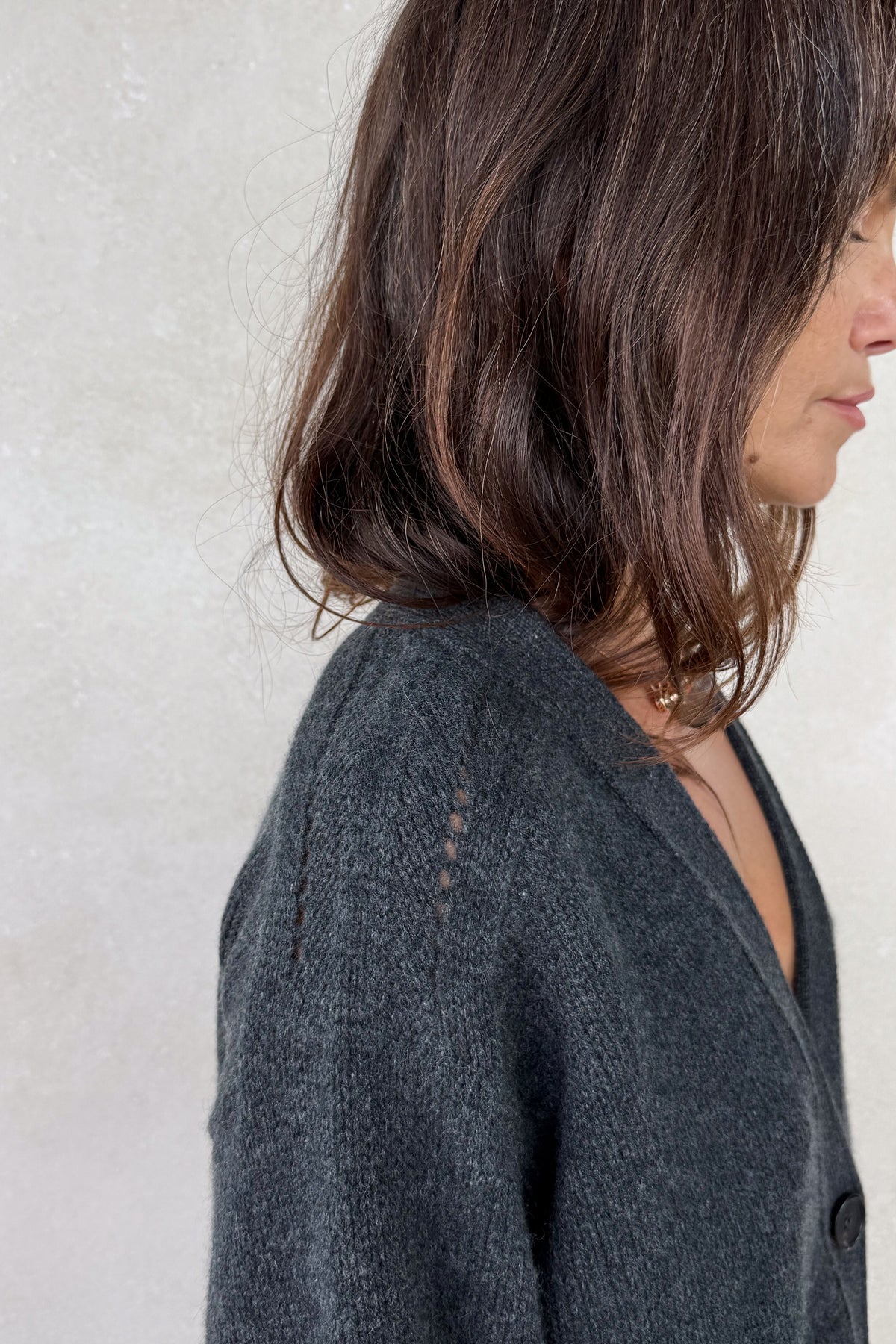 Gassin Charcoal Cashmere Cardigan