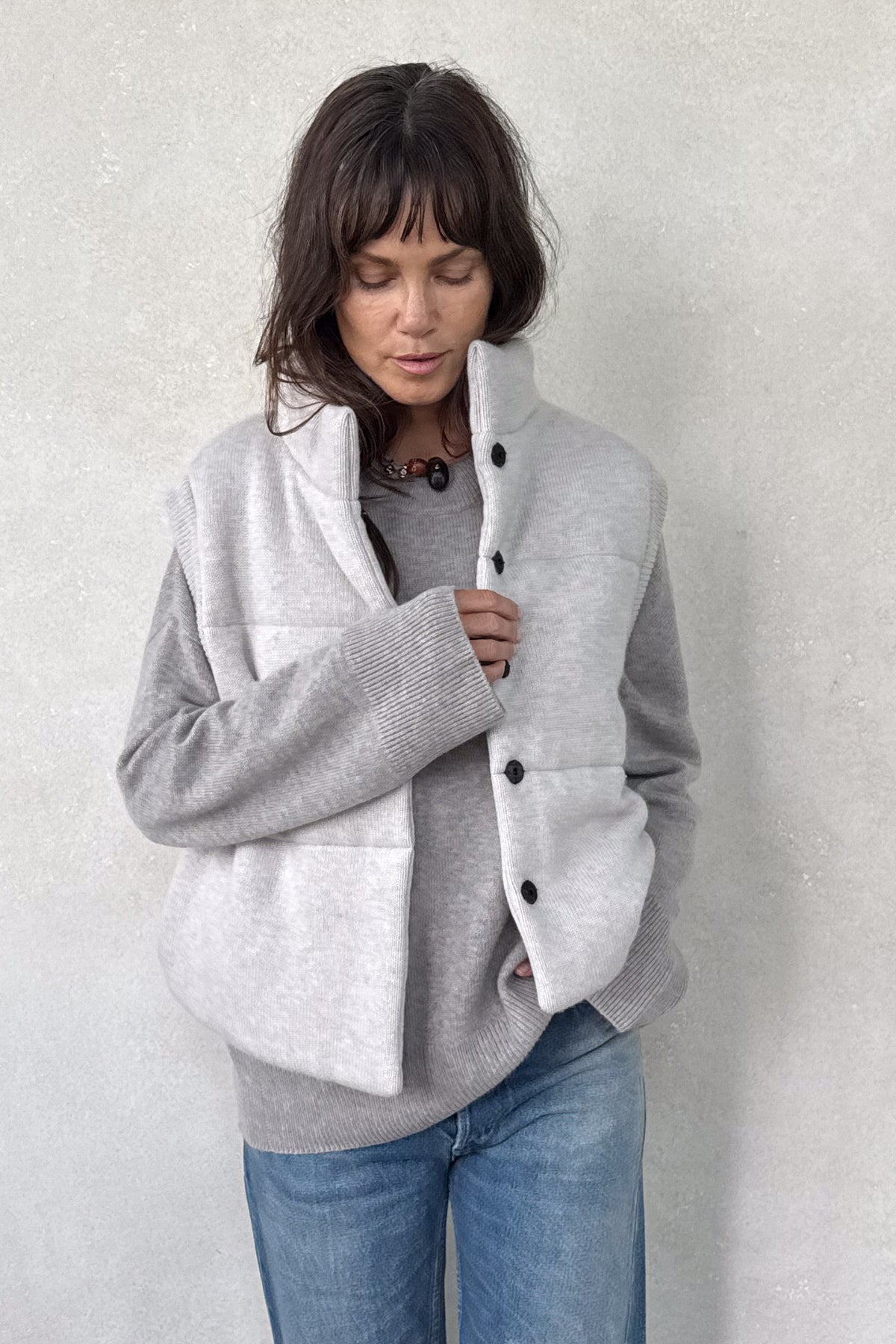 Montana Light Beige Cashmere Puffer Vest