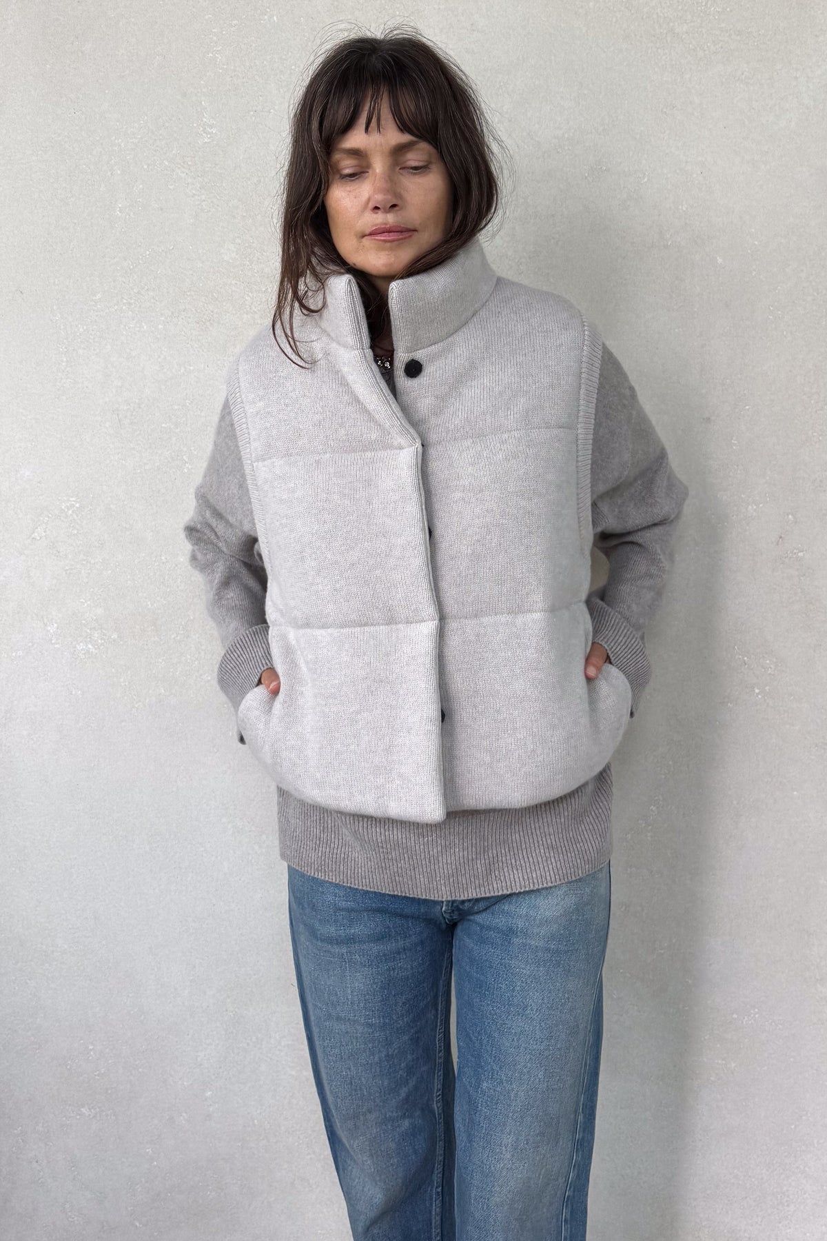Montana Light Beige Cashmere Puffer Vest