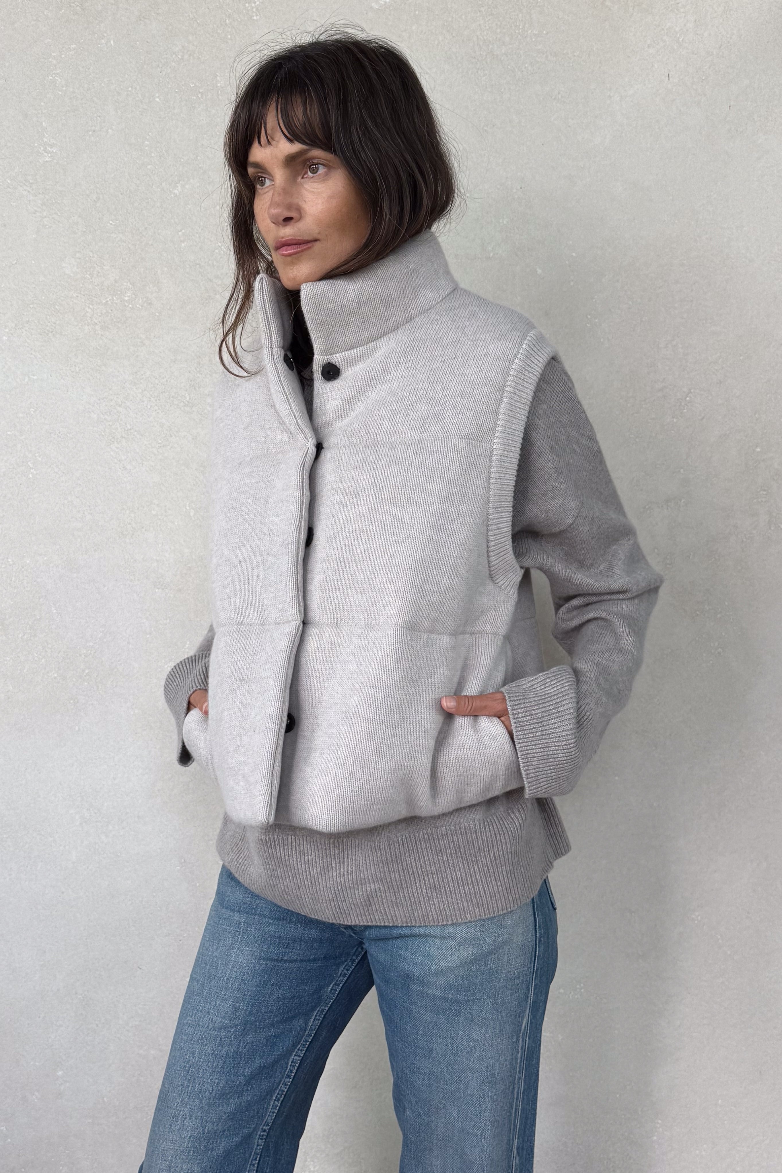 Montana Light Beige Cashmere Puffer Vest
