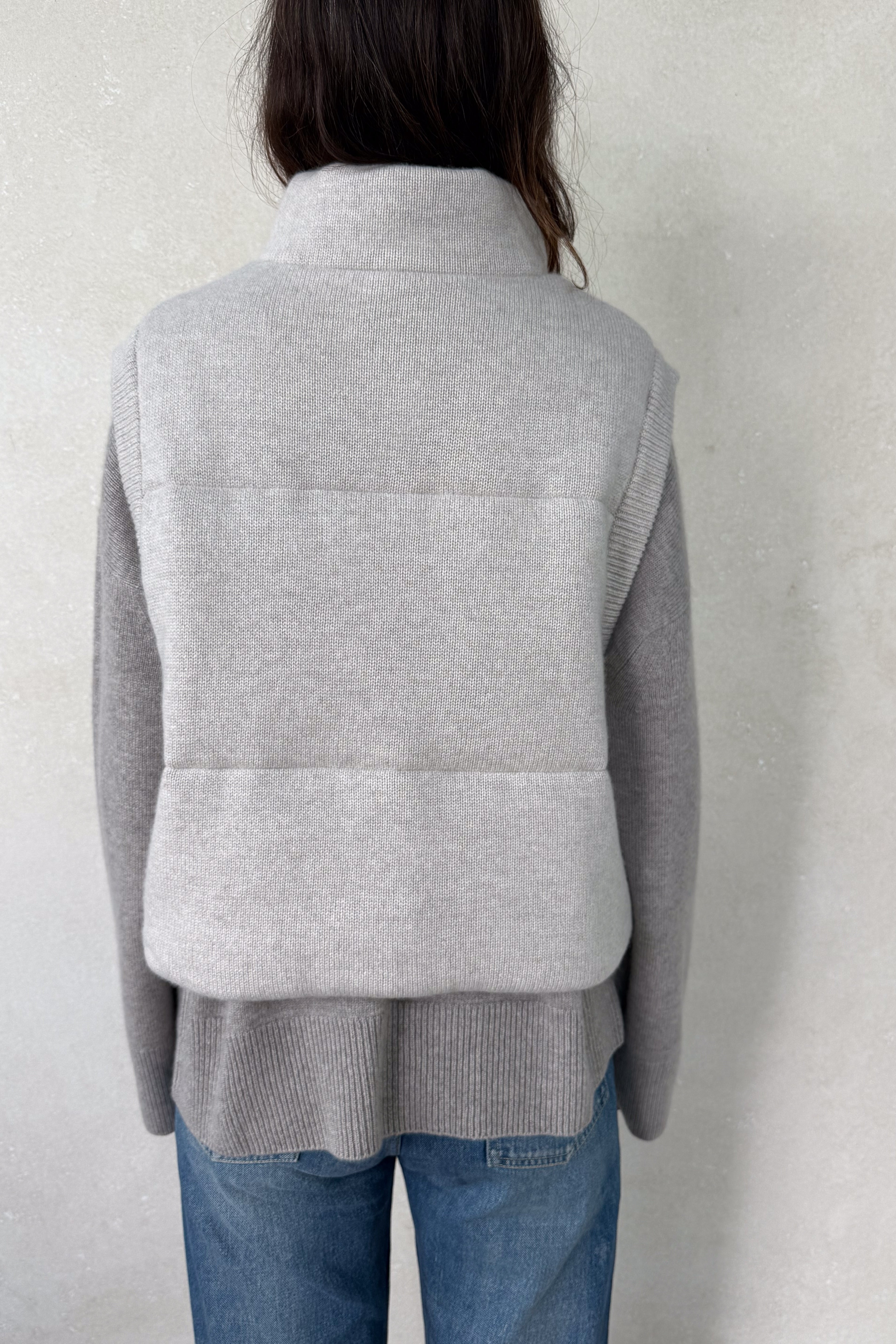 Montana Light Beige Cashmere Puffer Vest