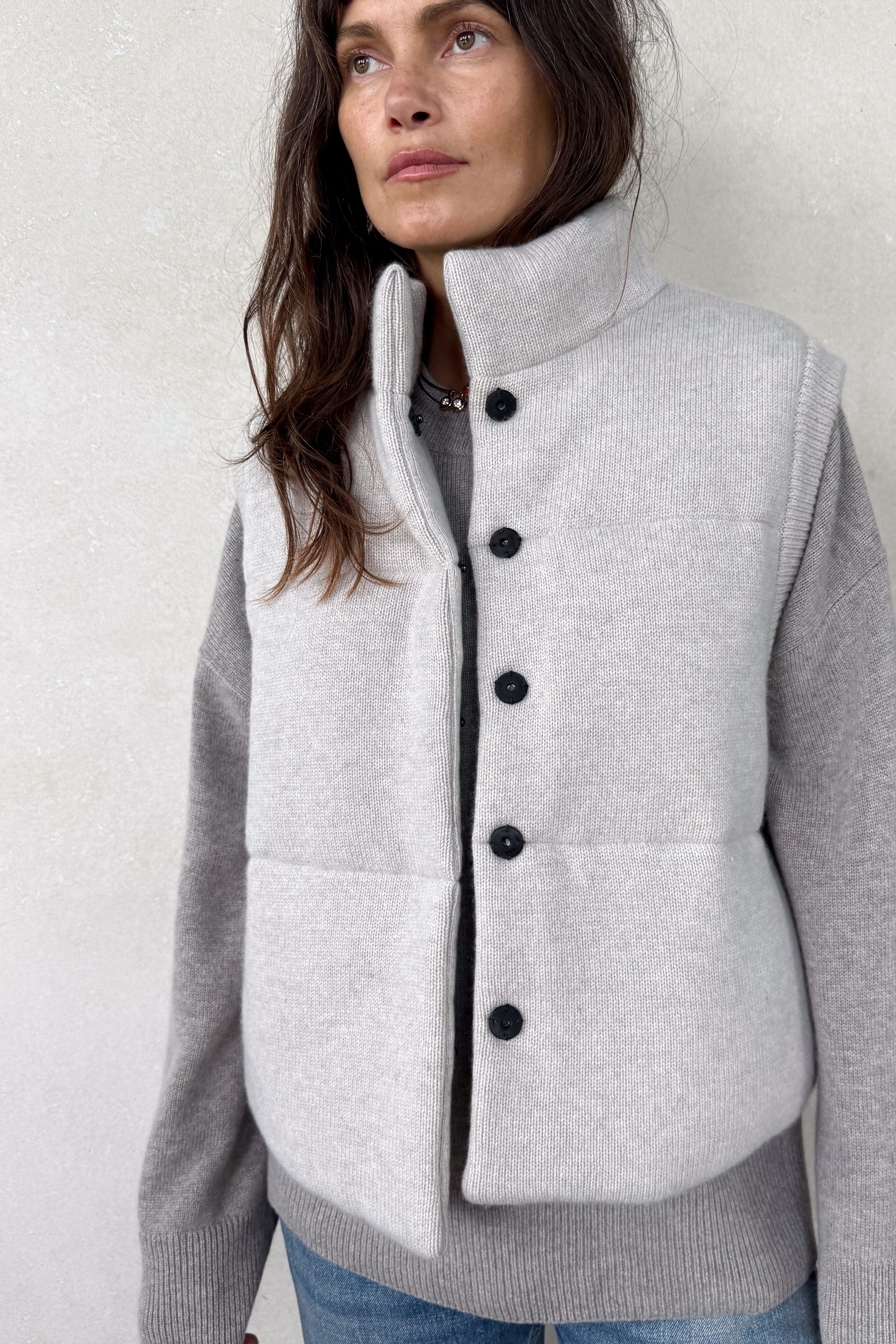 Montana Light Beige Cashmere Puffer Vest