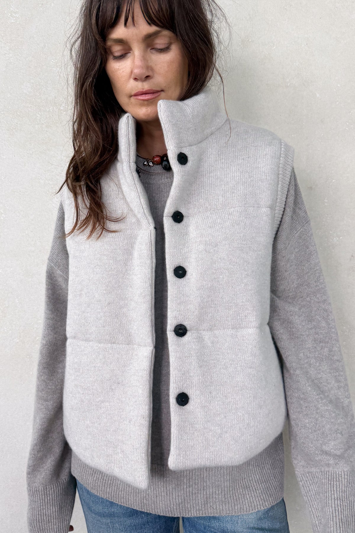 Montana Light Beige Cashmere Puffer Vest