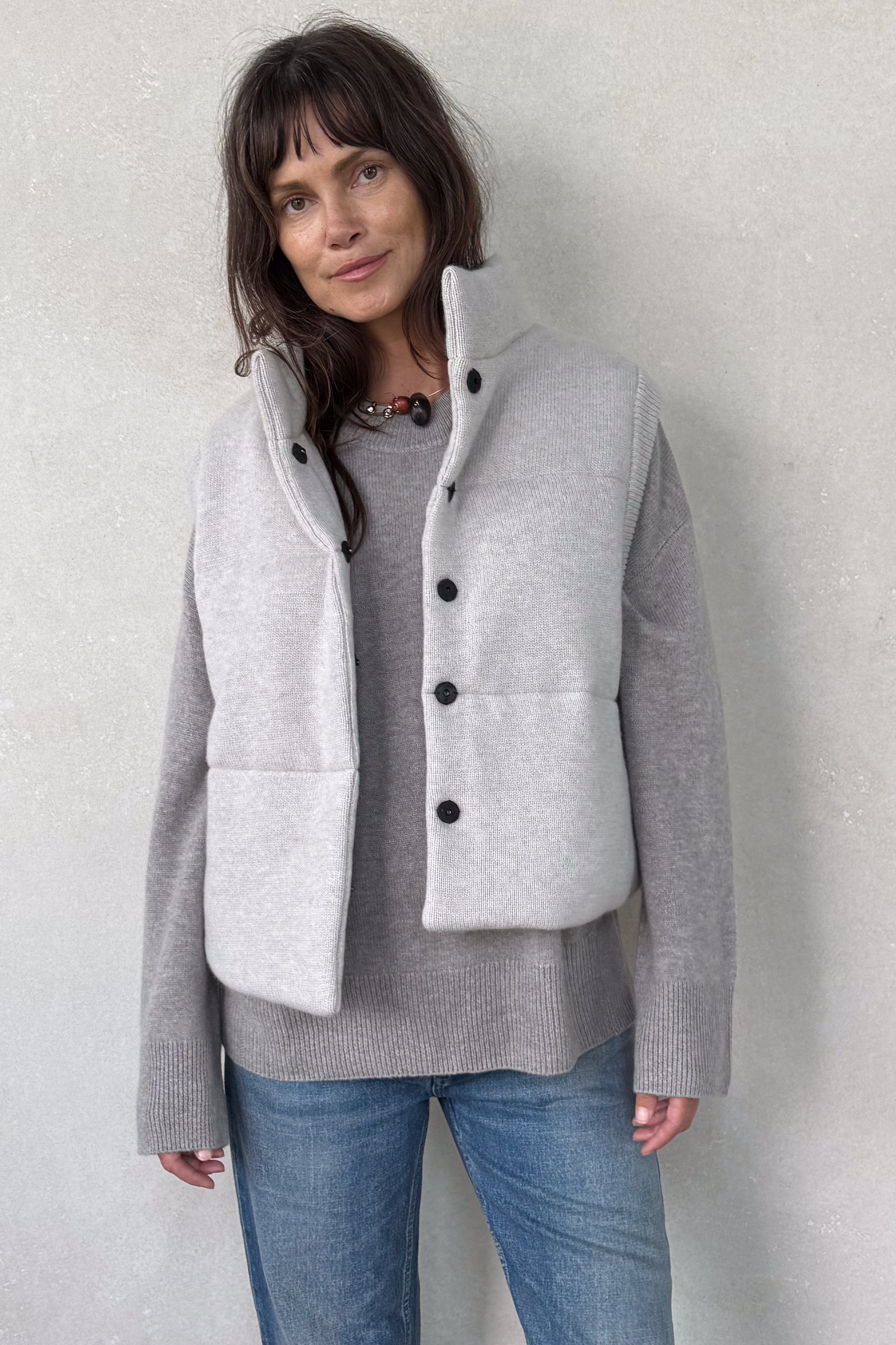 Montana Light Beige Cashmere Puffer Vest
