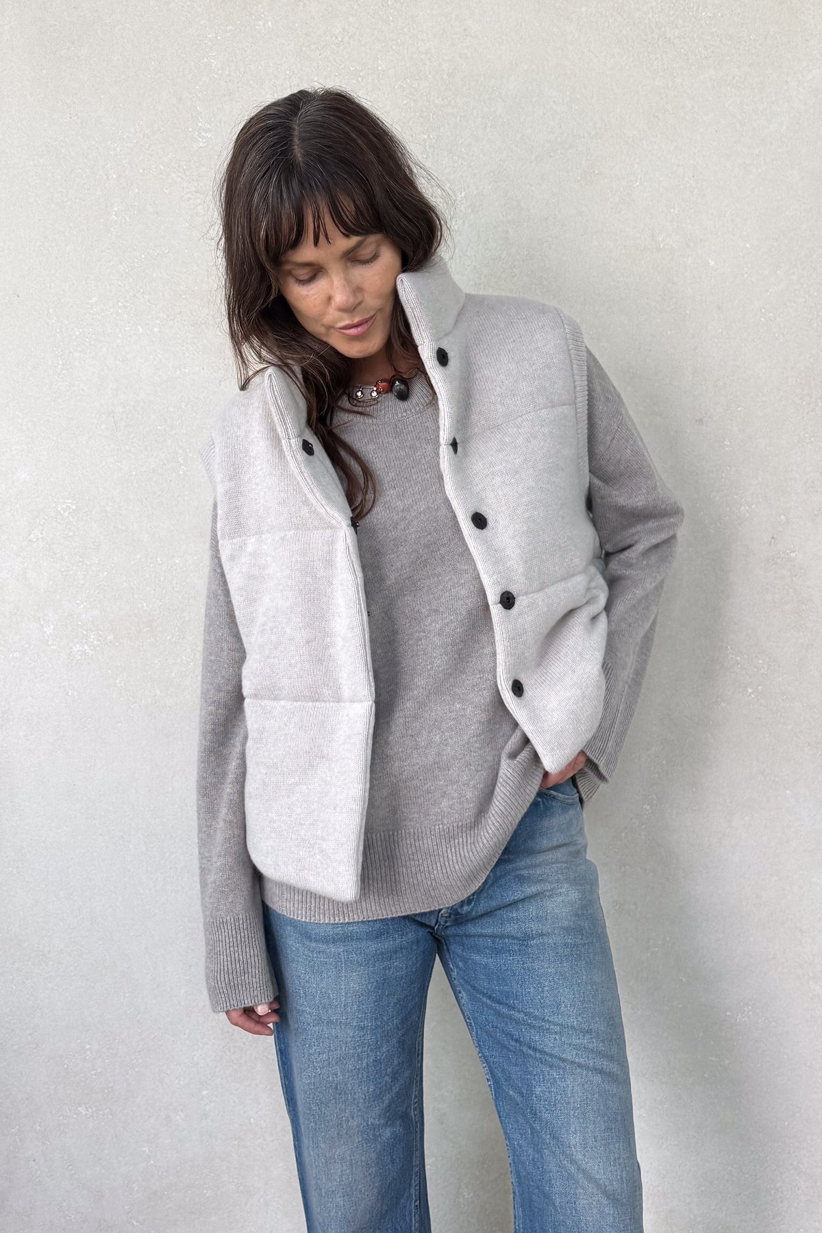 Montana Light Beige Cashmere Puffer Vest