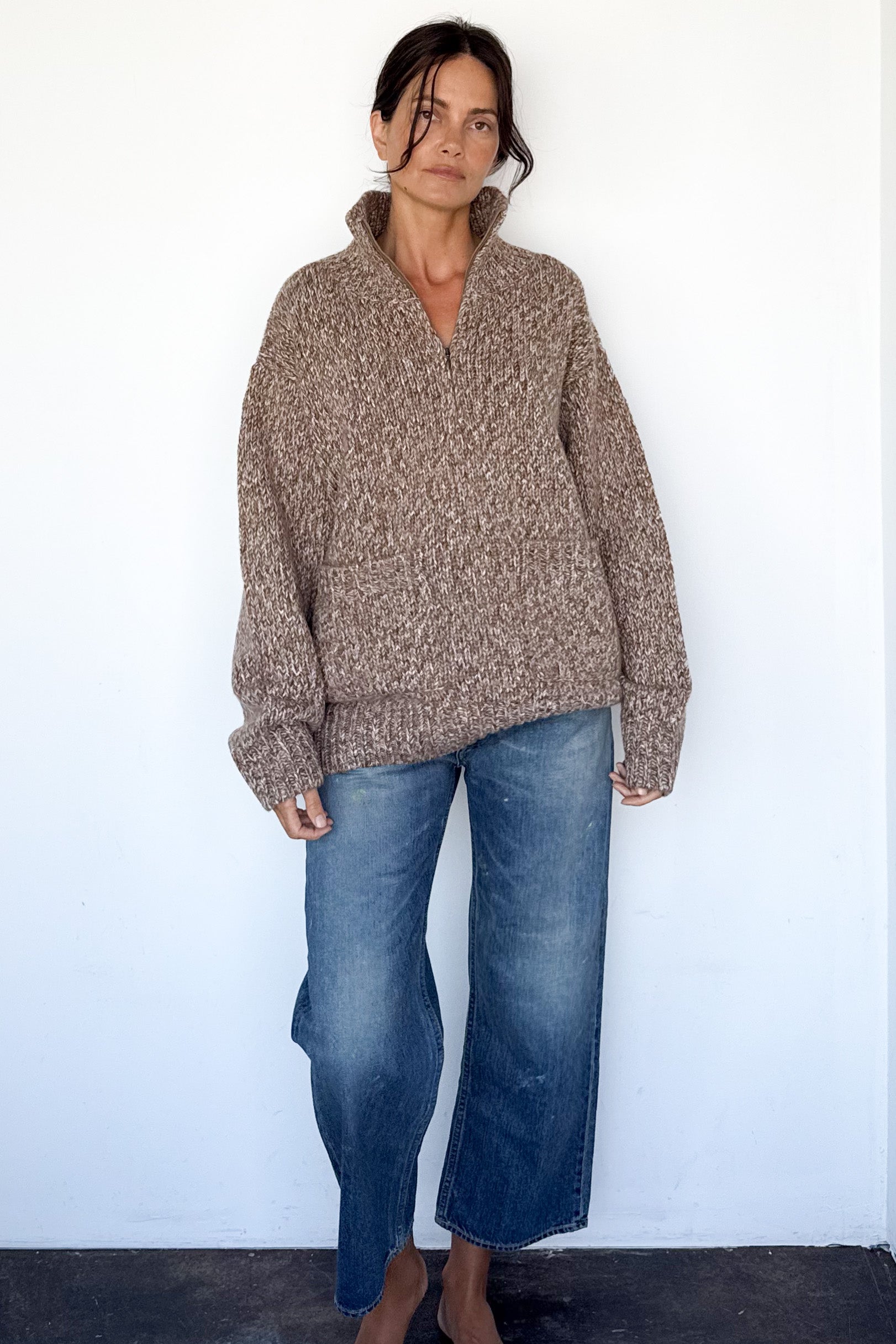 Nevada Chunky Knit Cashmere Zip Sweater