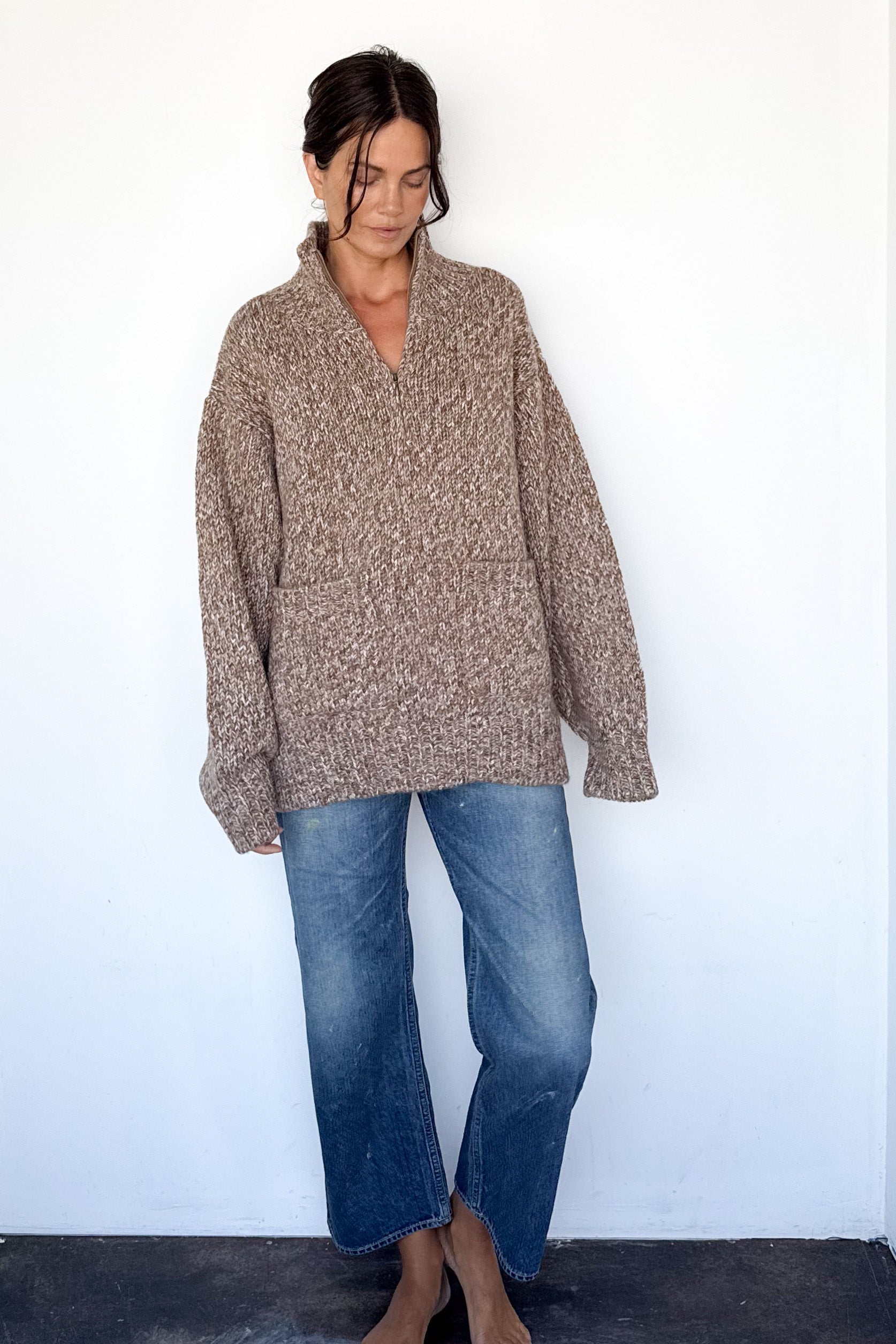 Nevada Chunky Knit Cashmere Zip Sweater