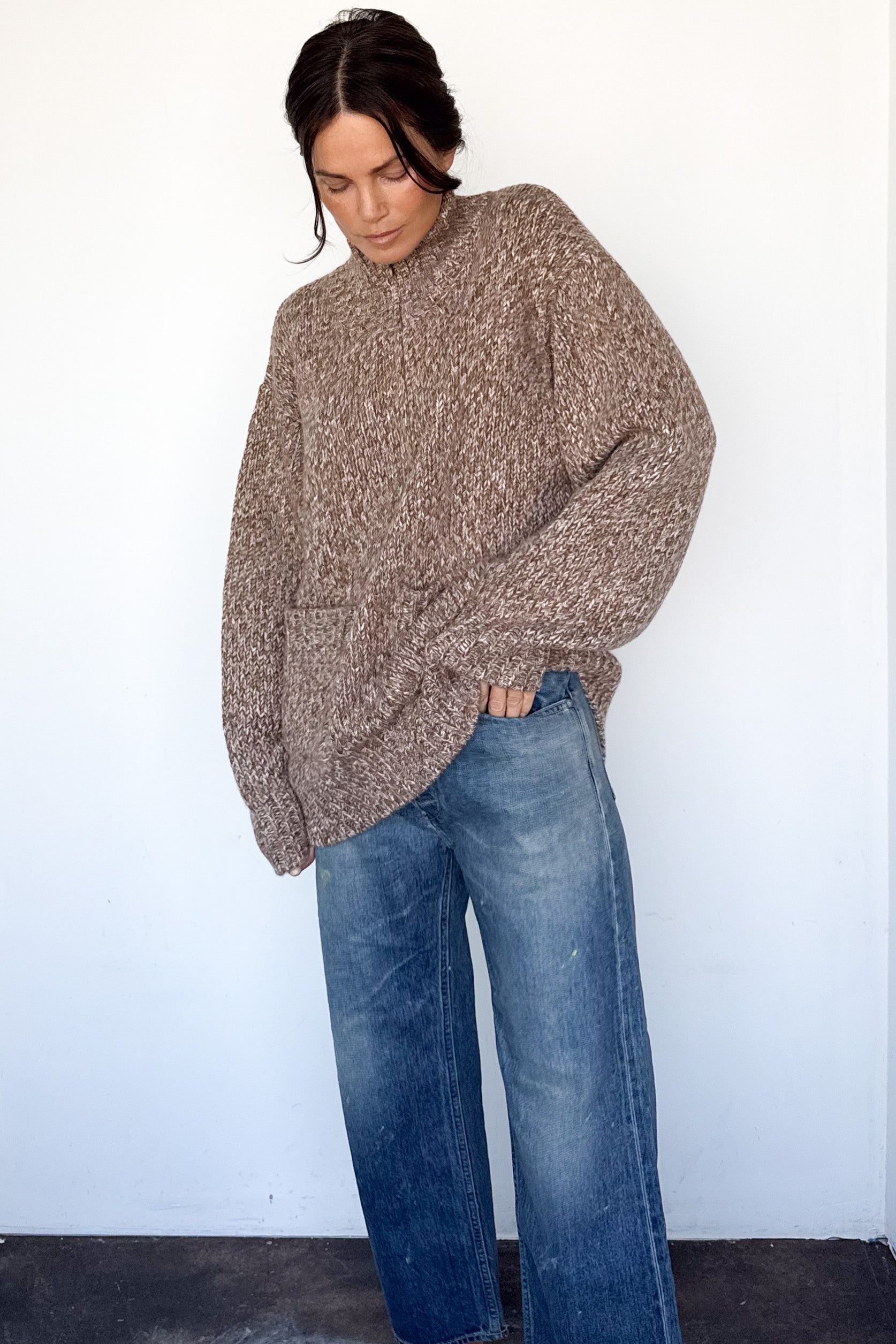 Nevada Chunky Knit Cashmere Zip Sweater