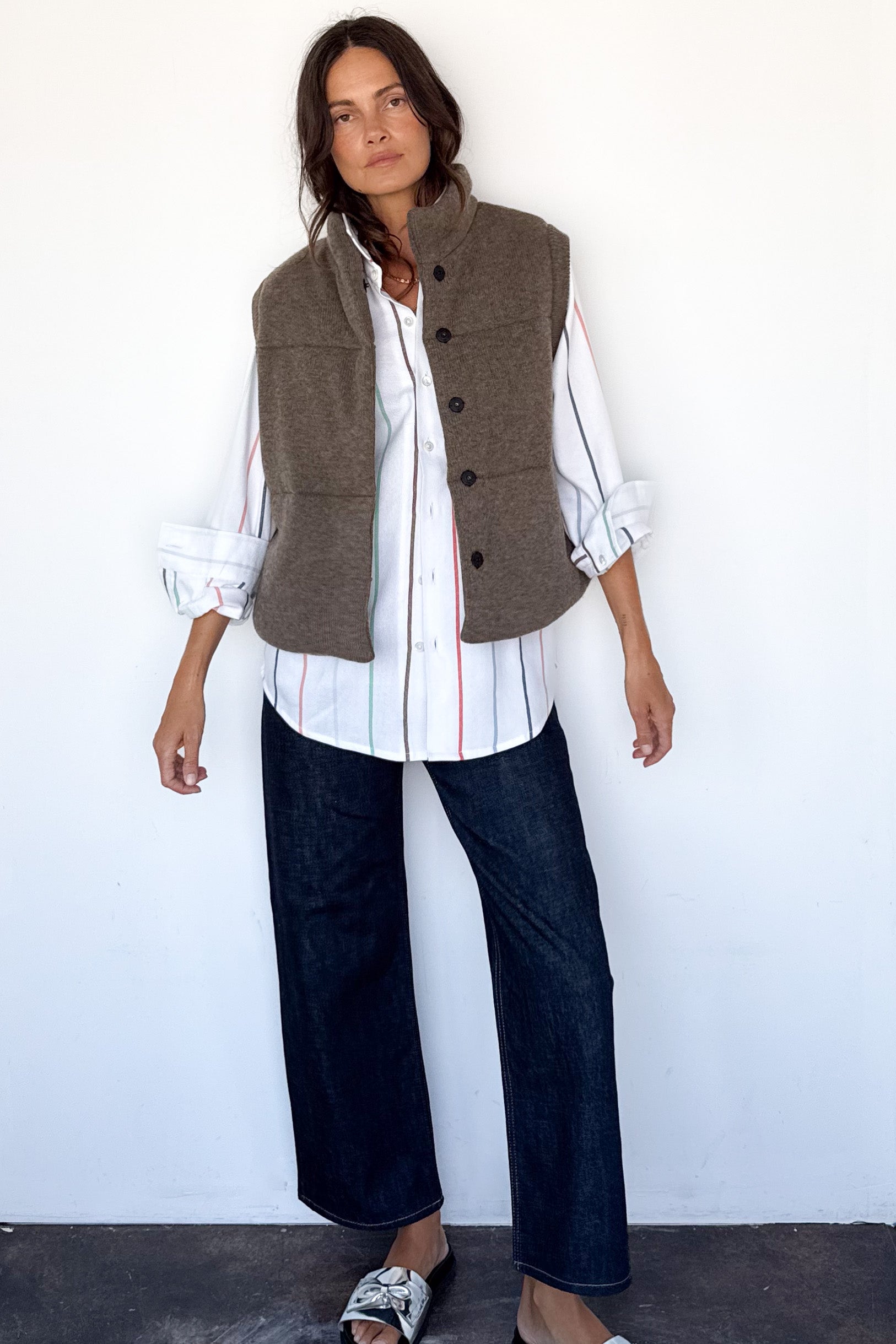 Olive Montana Cashmere Puffer Vest