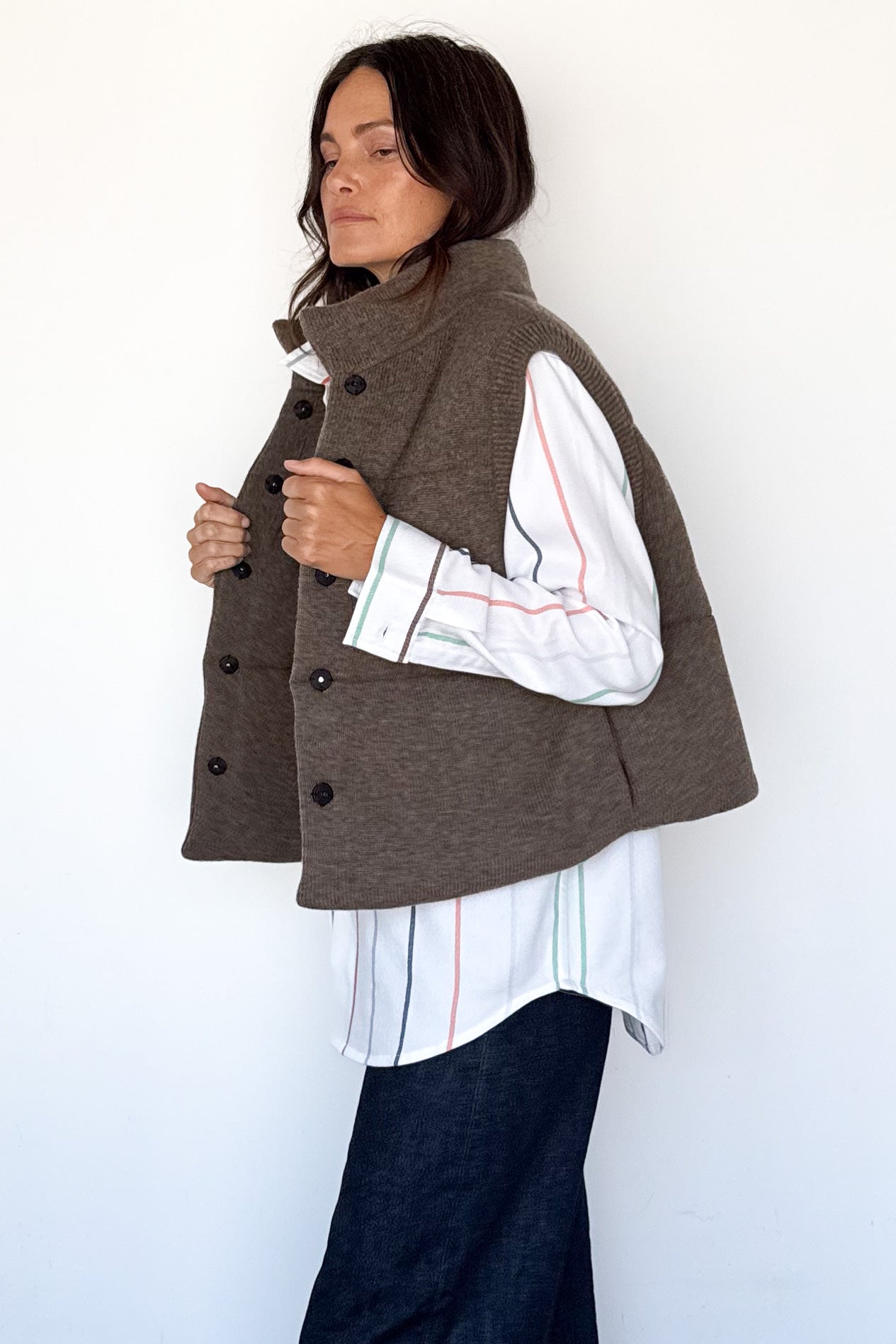 Olive Montana Cashmere Puffer Vest