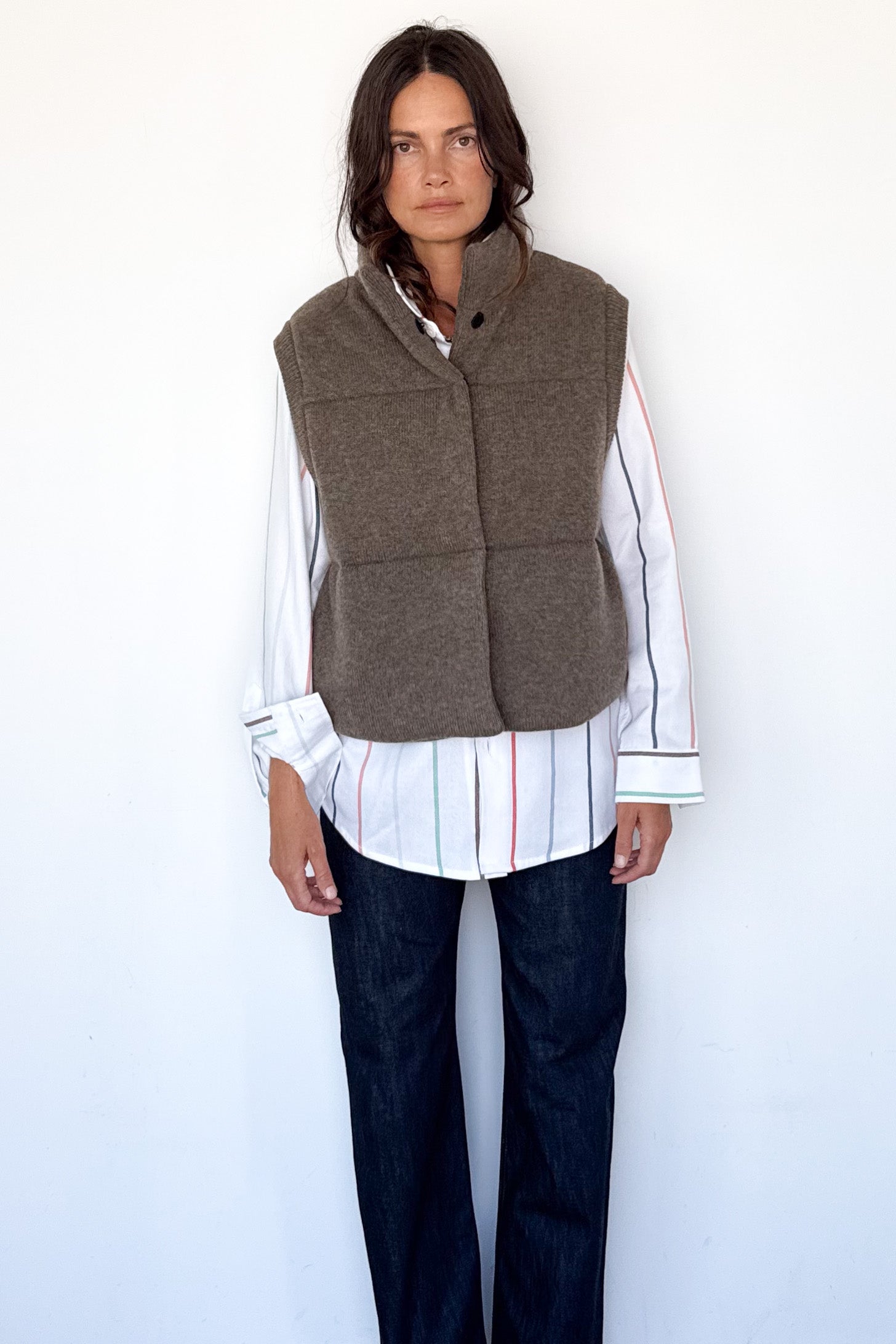 Olive Montana Cashmere Puffer Vest