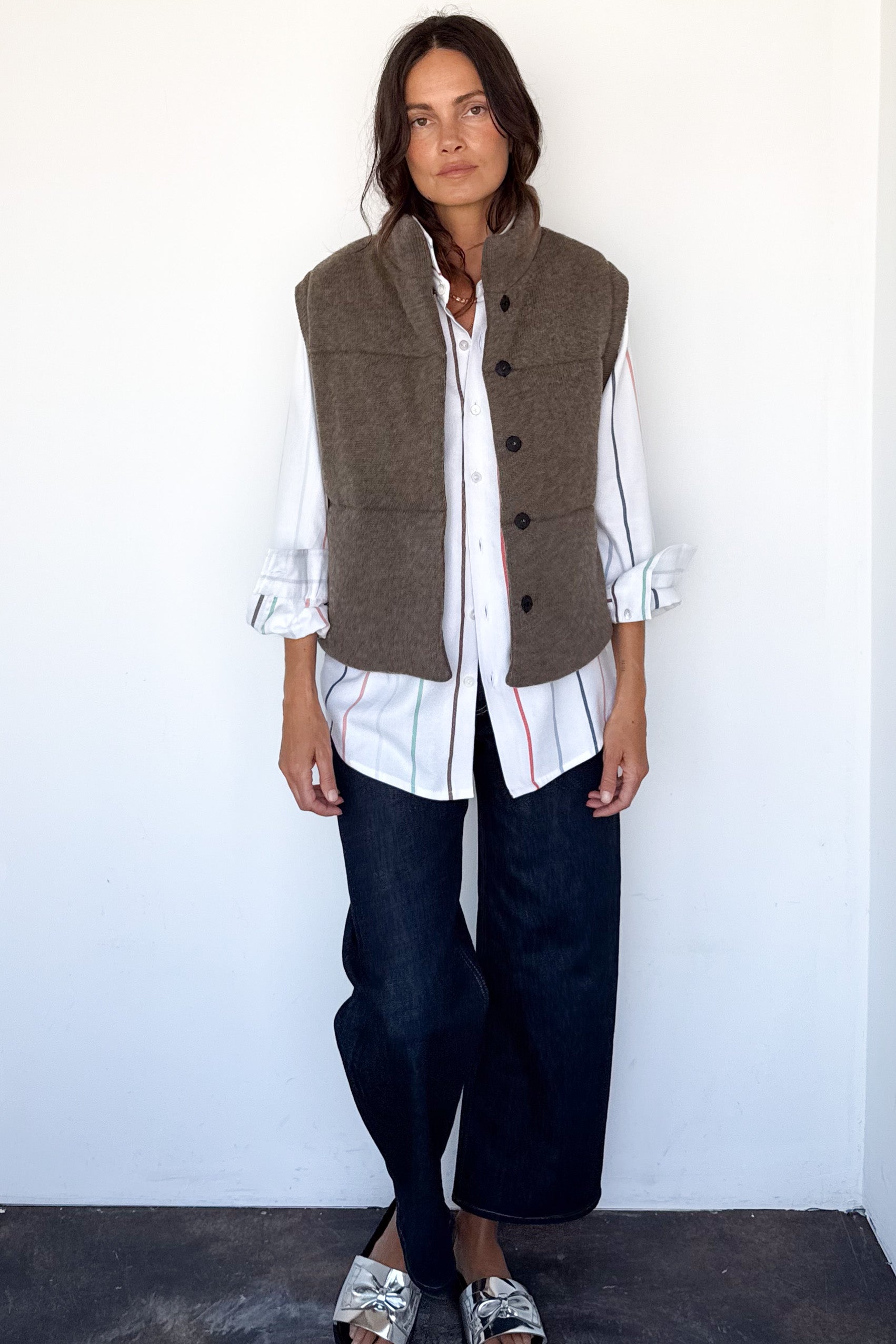 Olive Montana Cashmere Puffer Vest