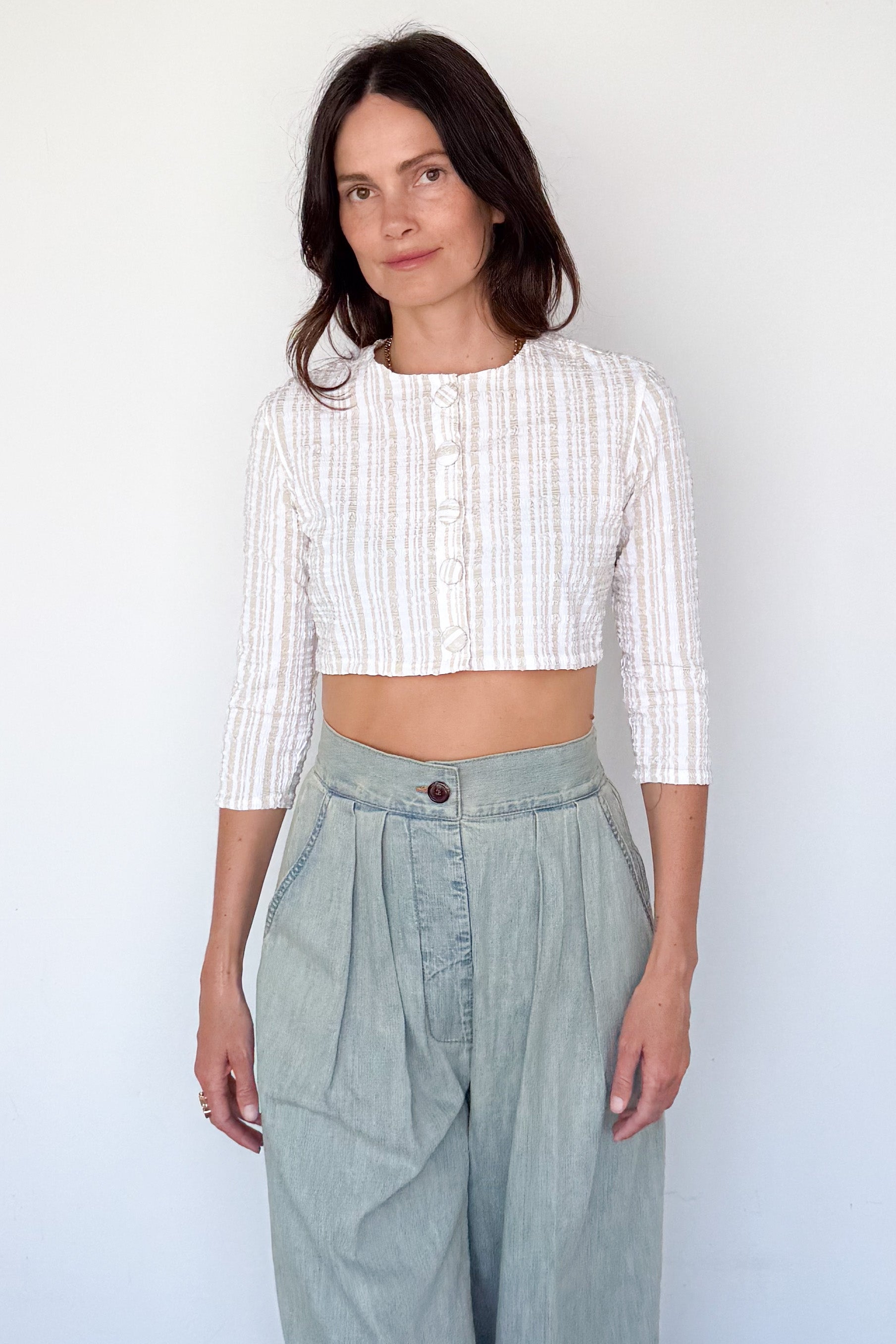Seersucker Swim Cardigan