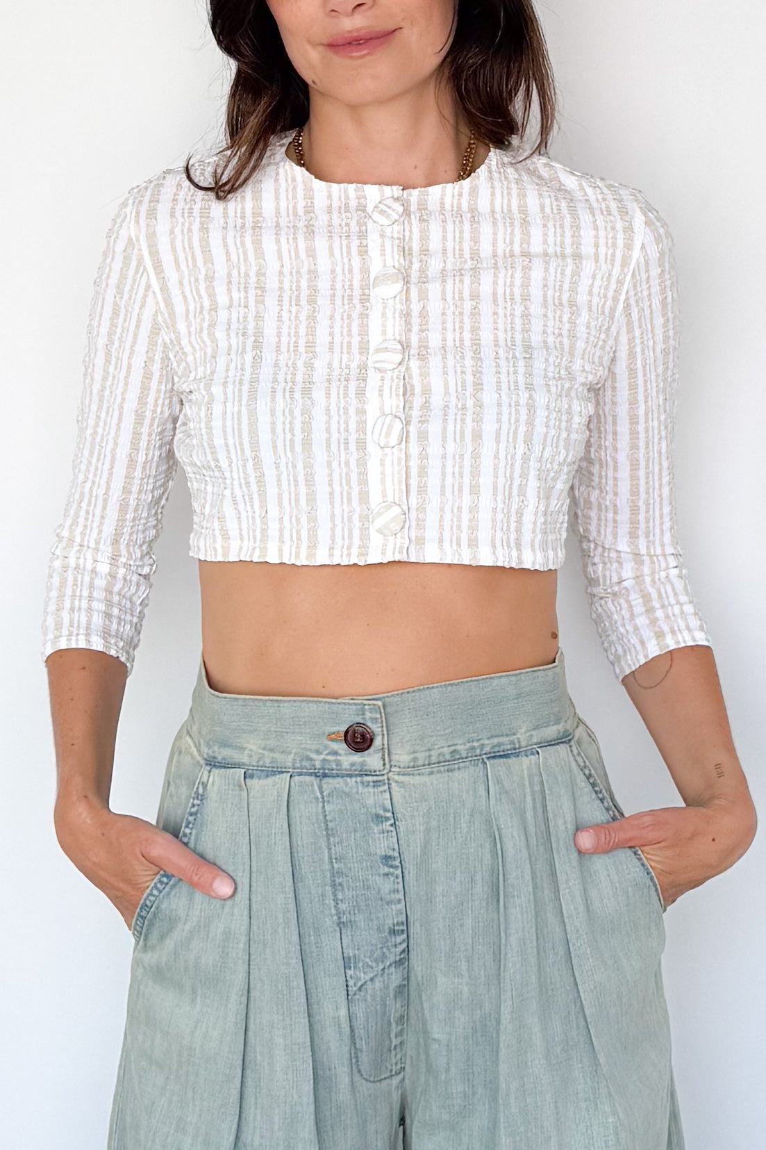 Seersucker Swim Cardigan