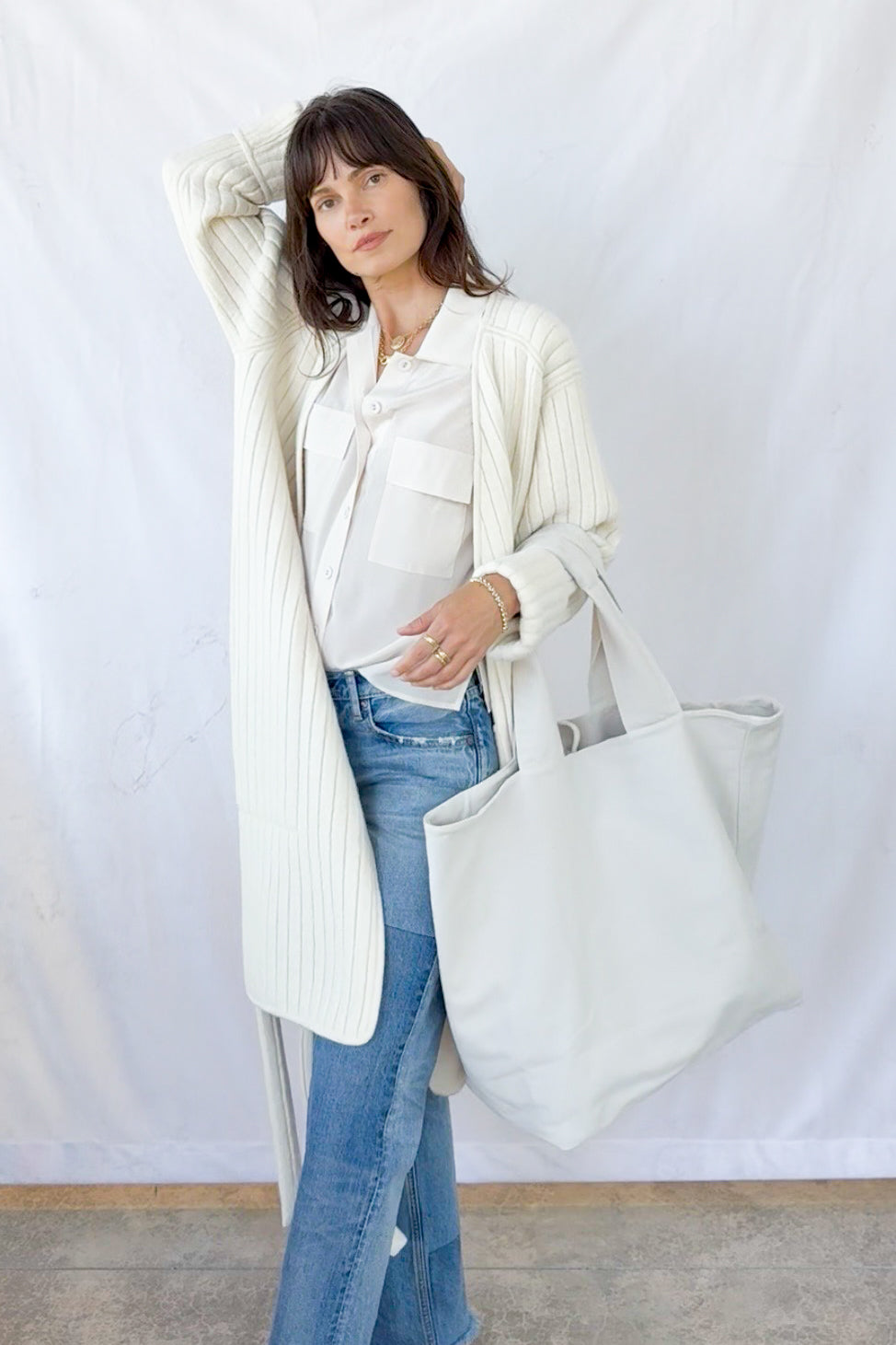 Washed Greige Tote Bag