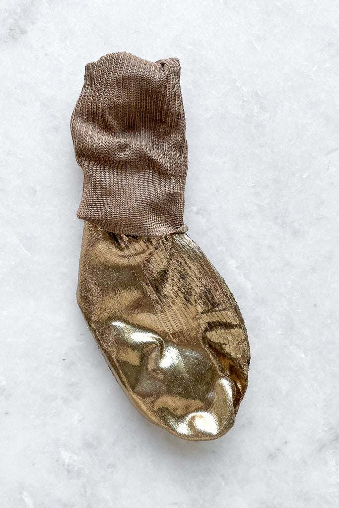 Bruciato Gold Ribbed Laminated Socks