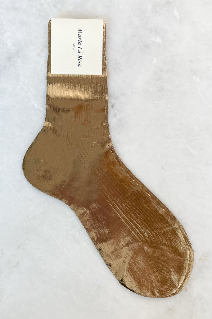 Bruciato Gold Ribbed Laminated Socks