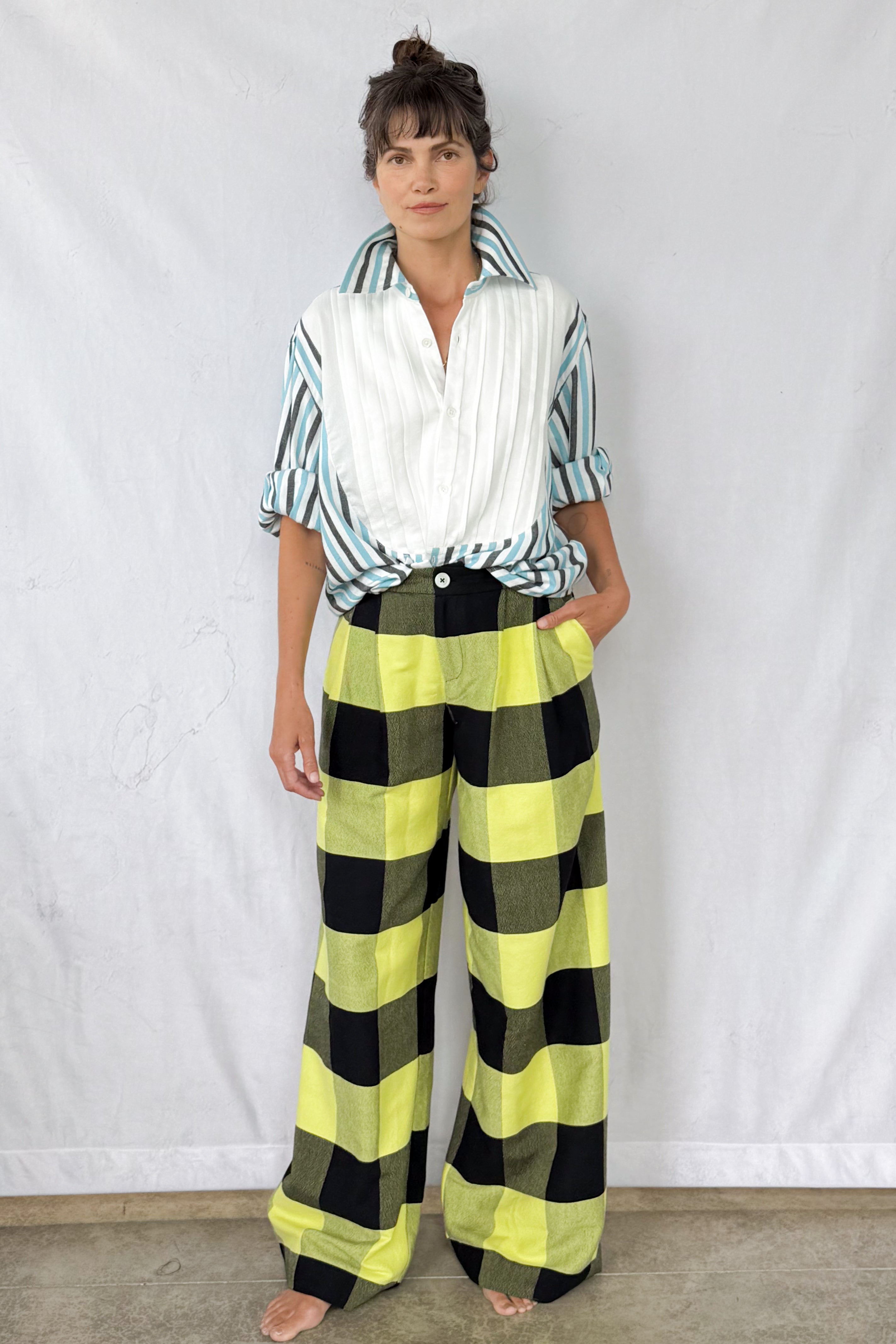 Bumblebee Plaid Trouser