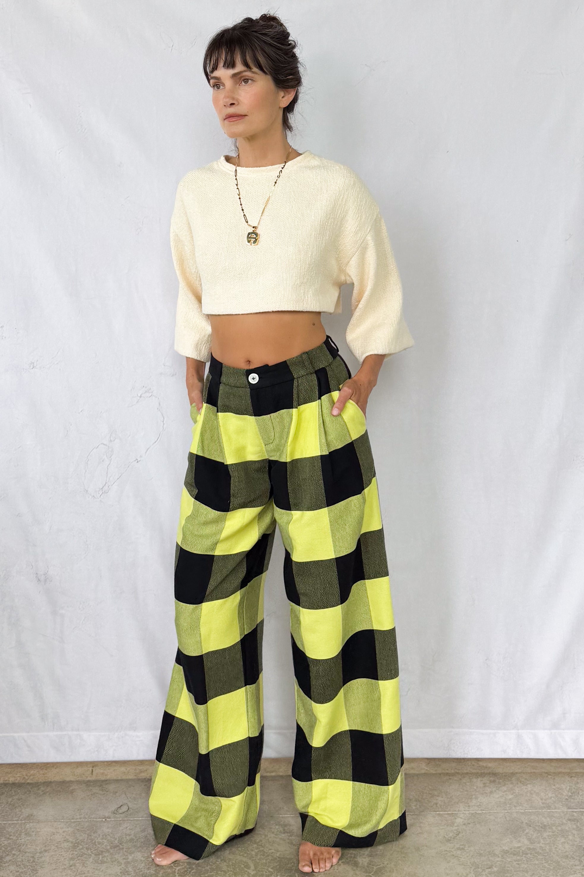 Bumblebee Plaid Trouser