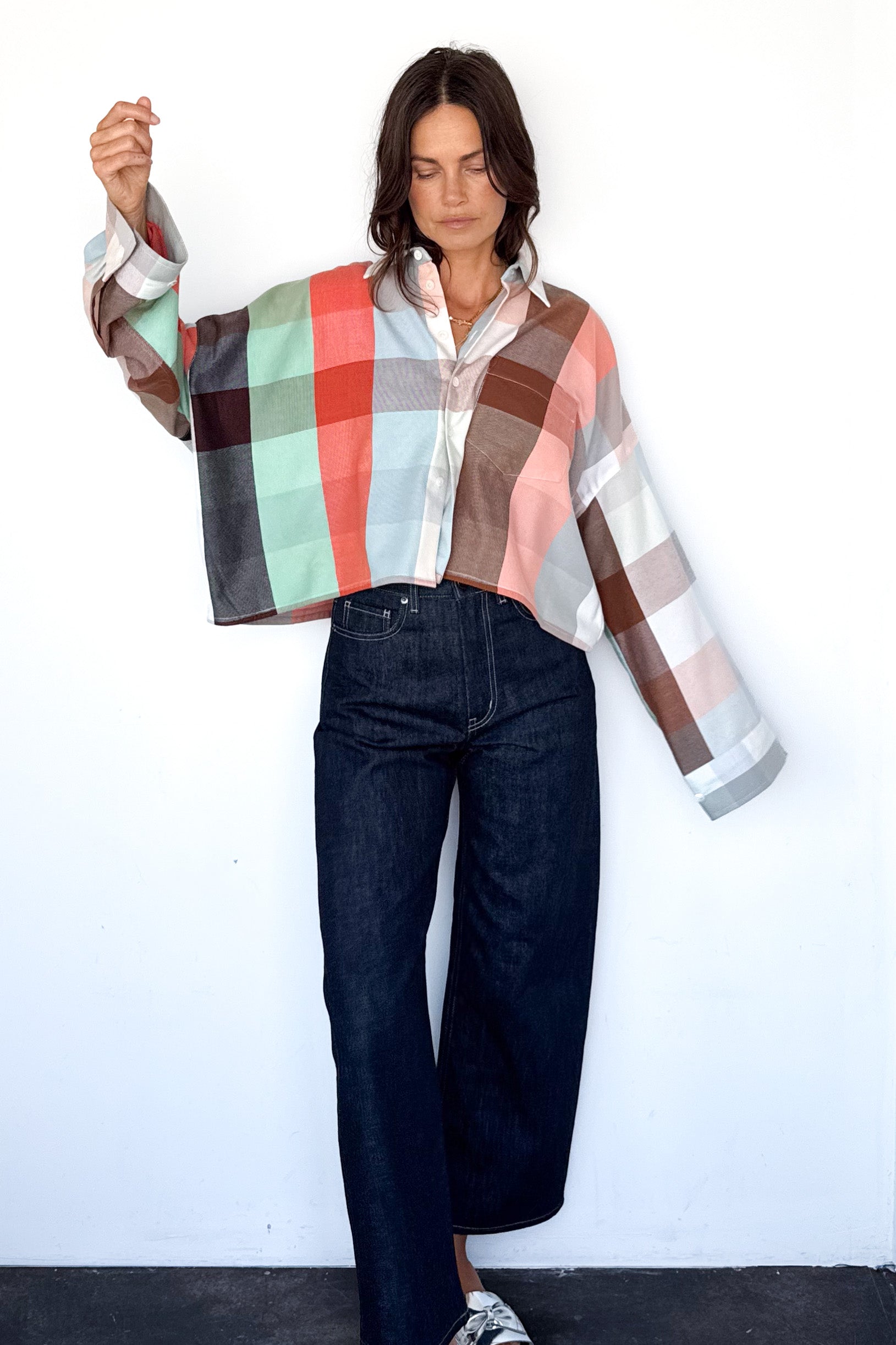 Cropped Button Down Shirt