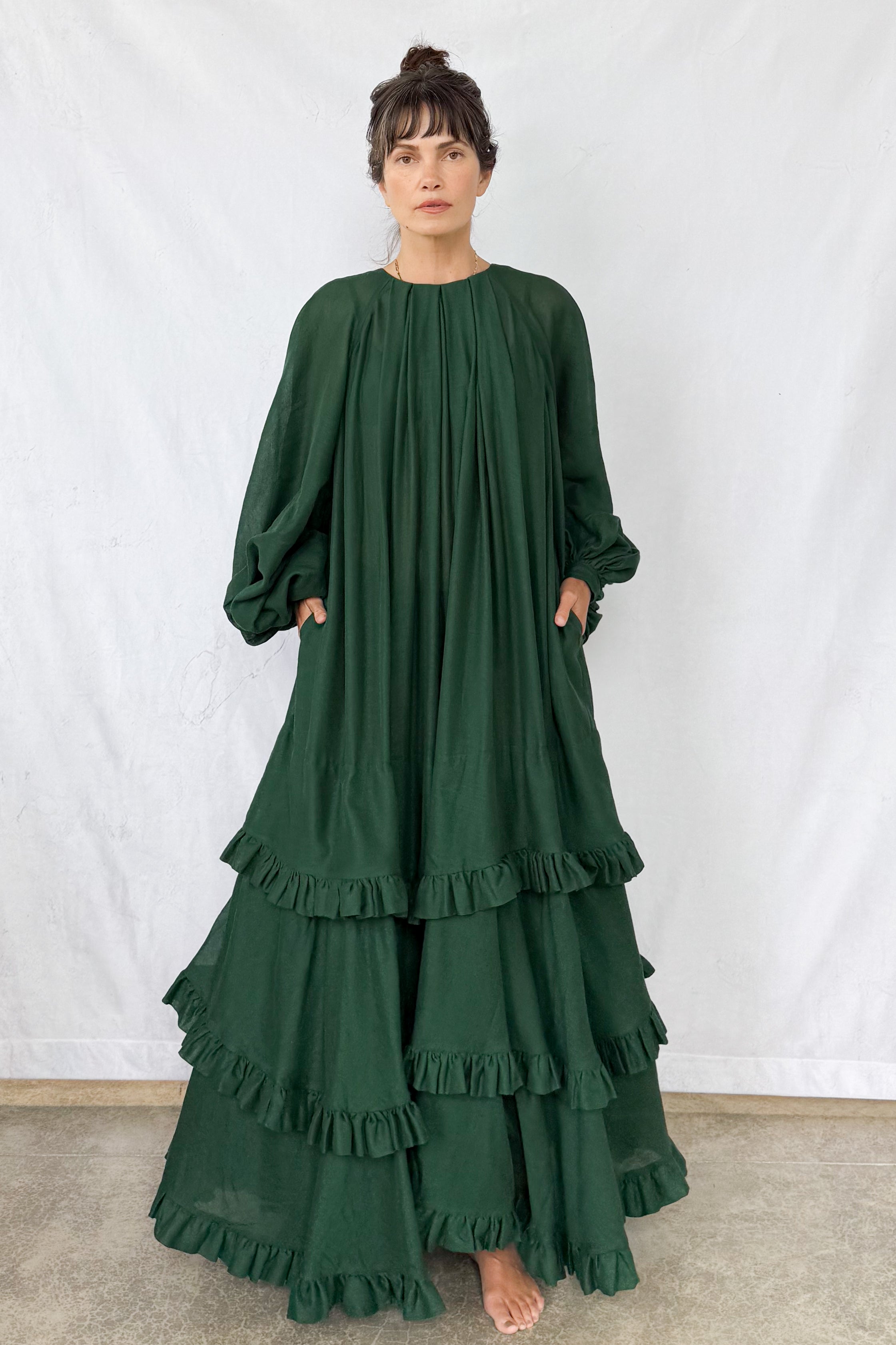 Pine Tiered Touareg Dress