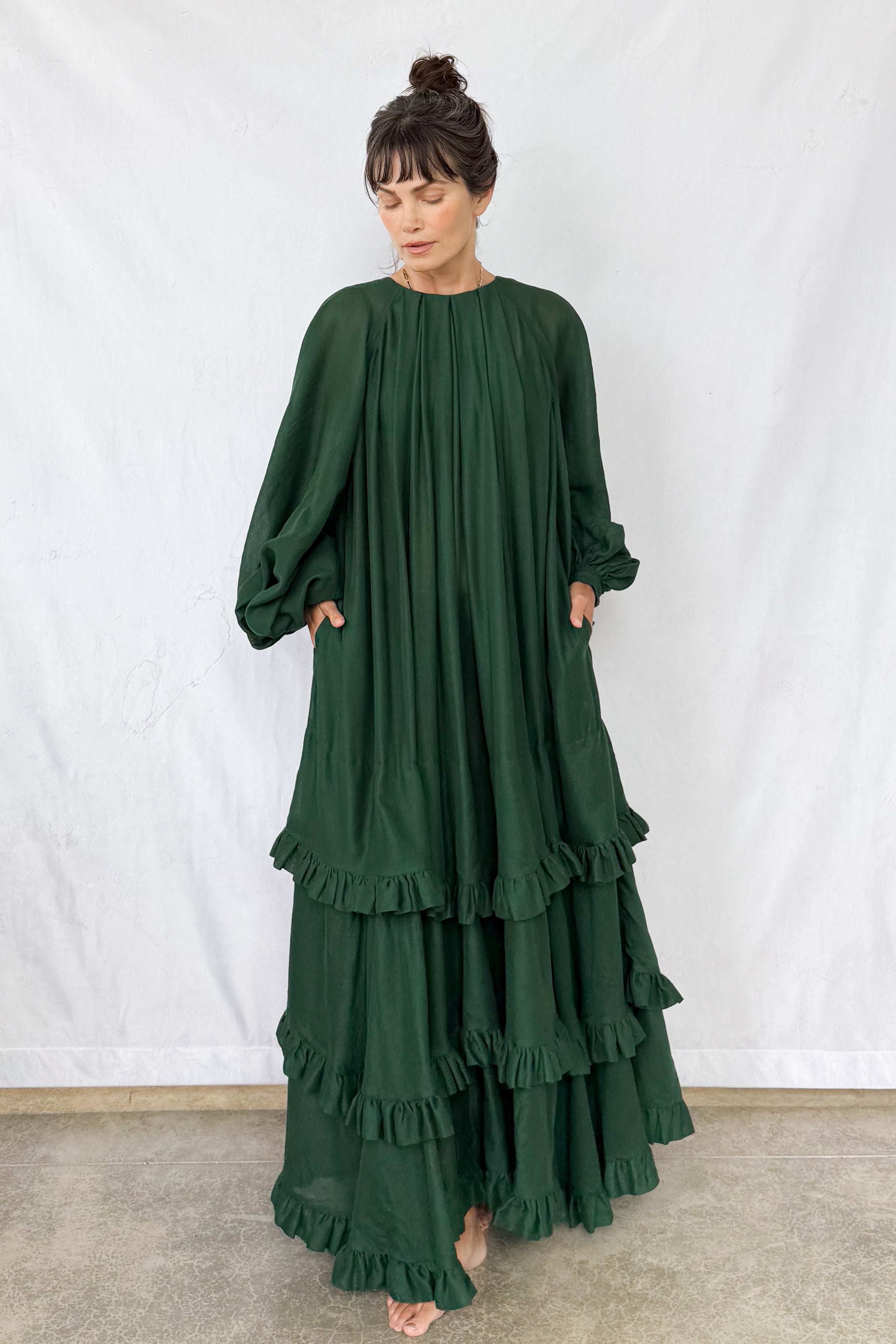 Pine Tiered Touareg Dress