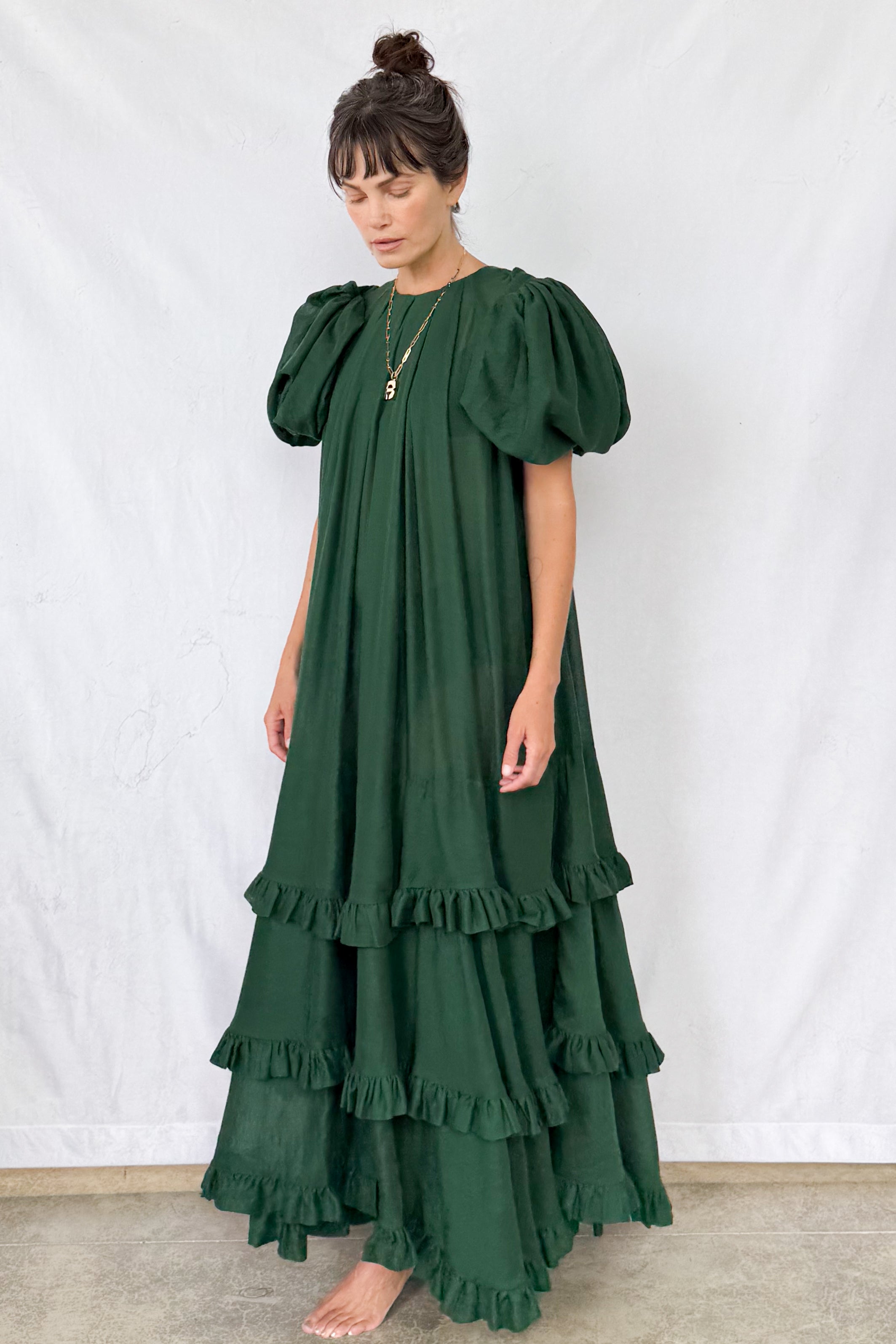 Pine Tiered Touareg Dress