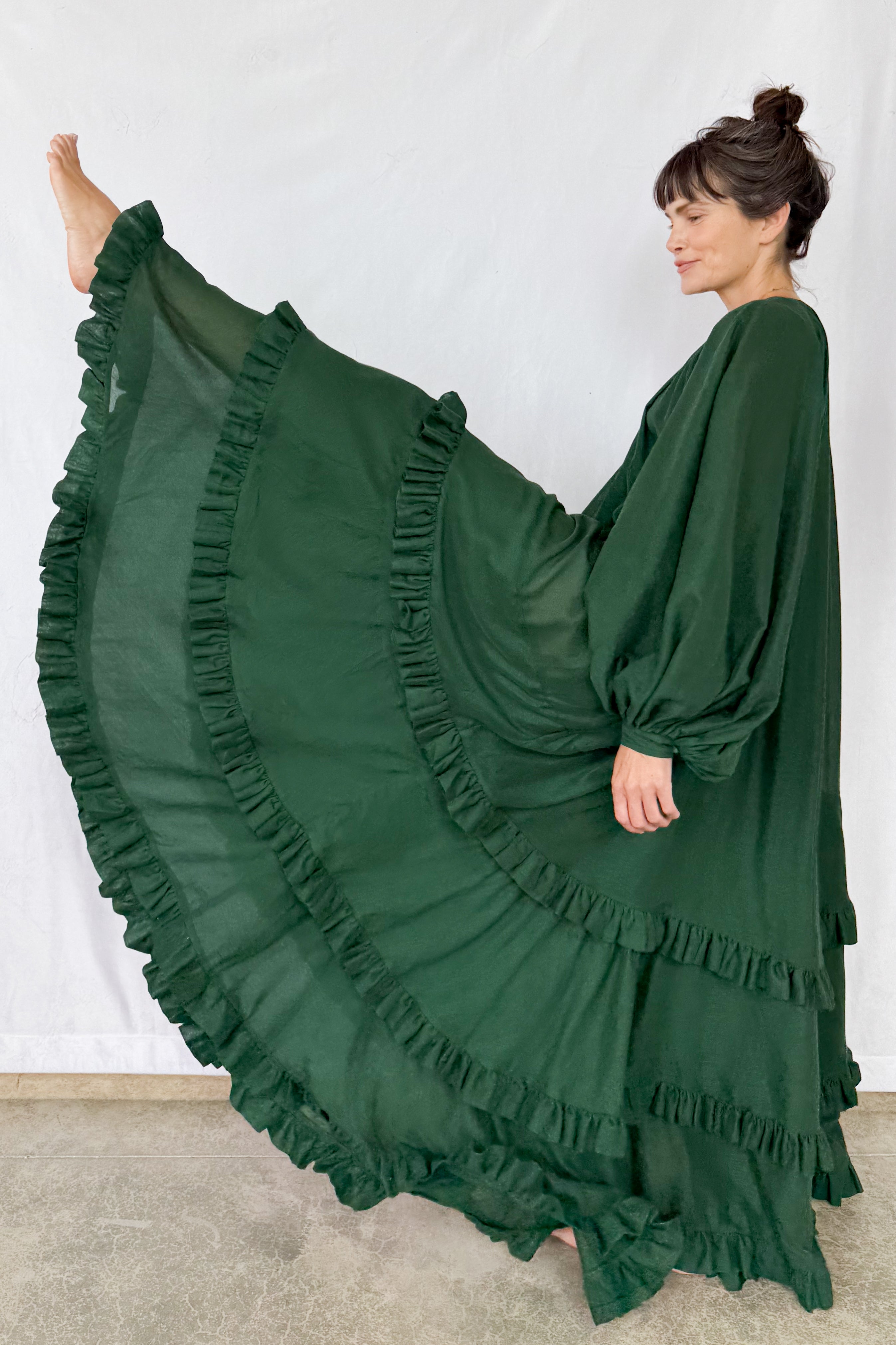Pine Tiered Touareg Dress